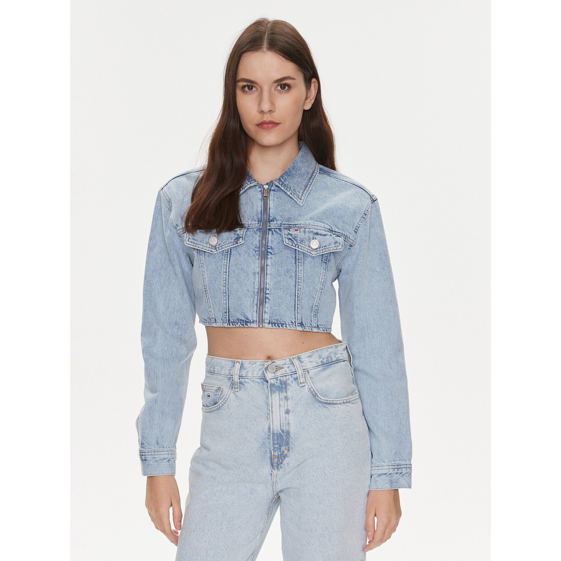 Tommy Jeans Jeansjacke DW0DW17450 Blau Slim Fit
