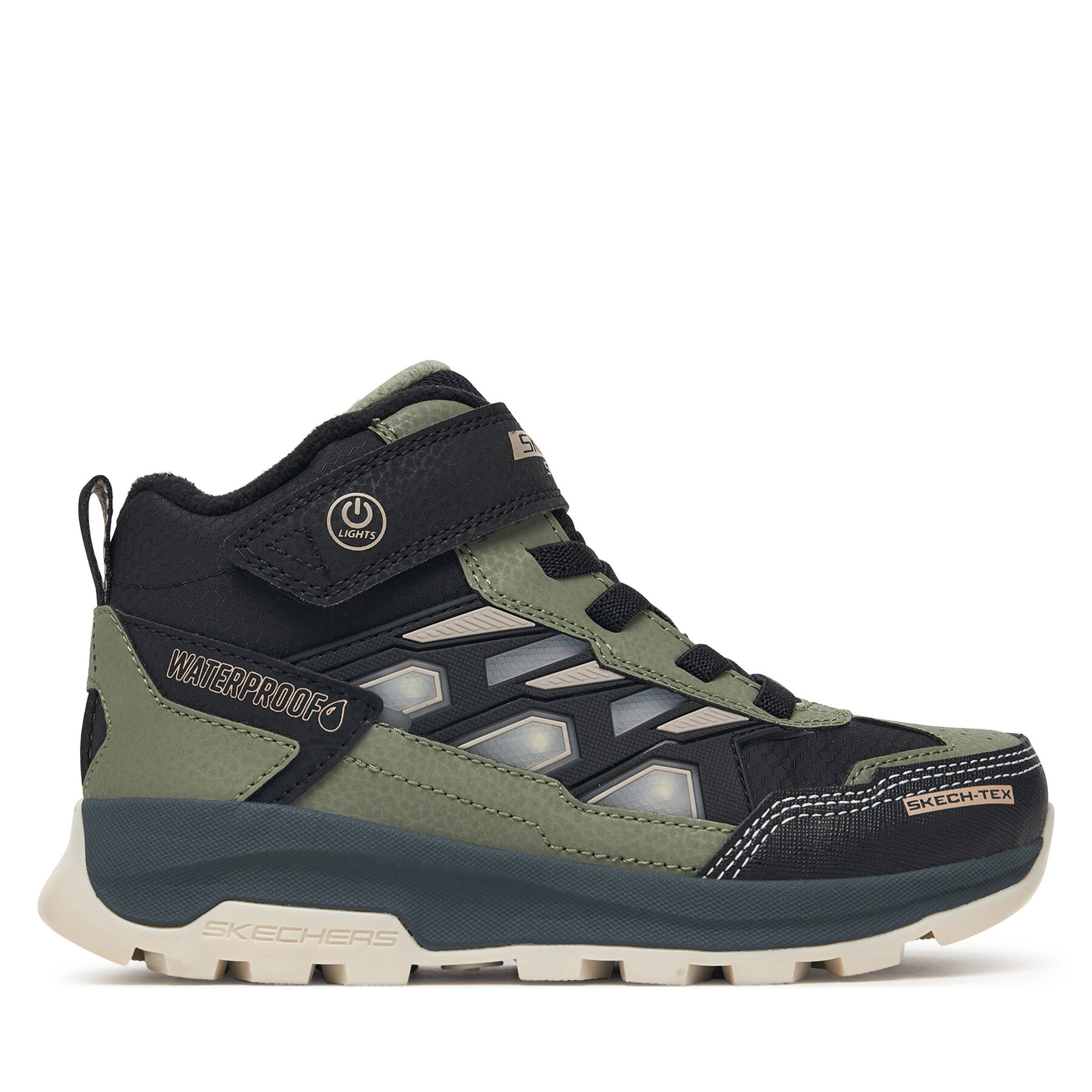 Kotníková obuv Skechers S-Lights Waterproof: Storm Blazer - Glow Trail 406381L/BKOL Černá
