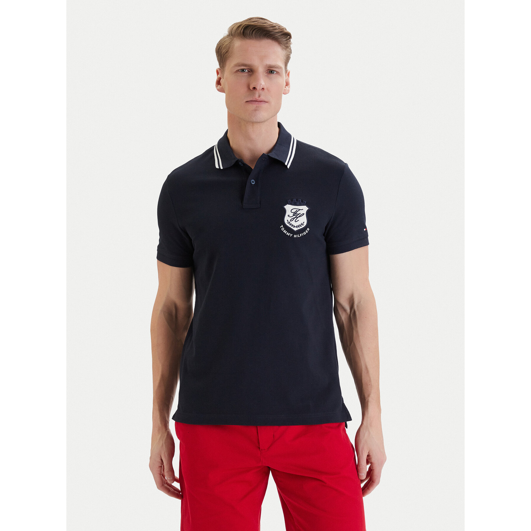 Tommy Hilfiger Poloshirt Badge MW0MW43061 Dunkelblau Regular Fit