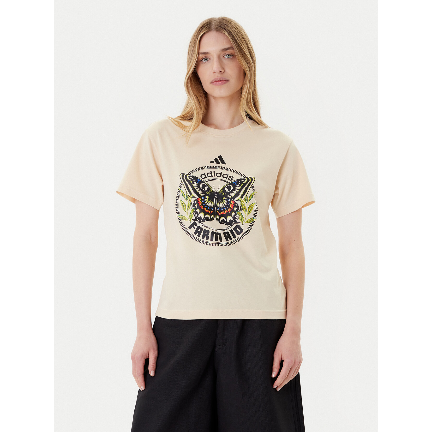adidas T-Shirt FARM Graphic JL8614 Μπεζ Regular Fit