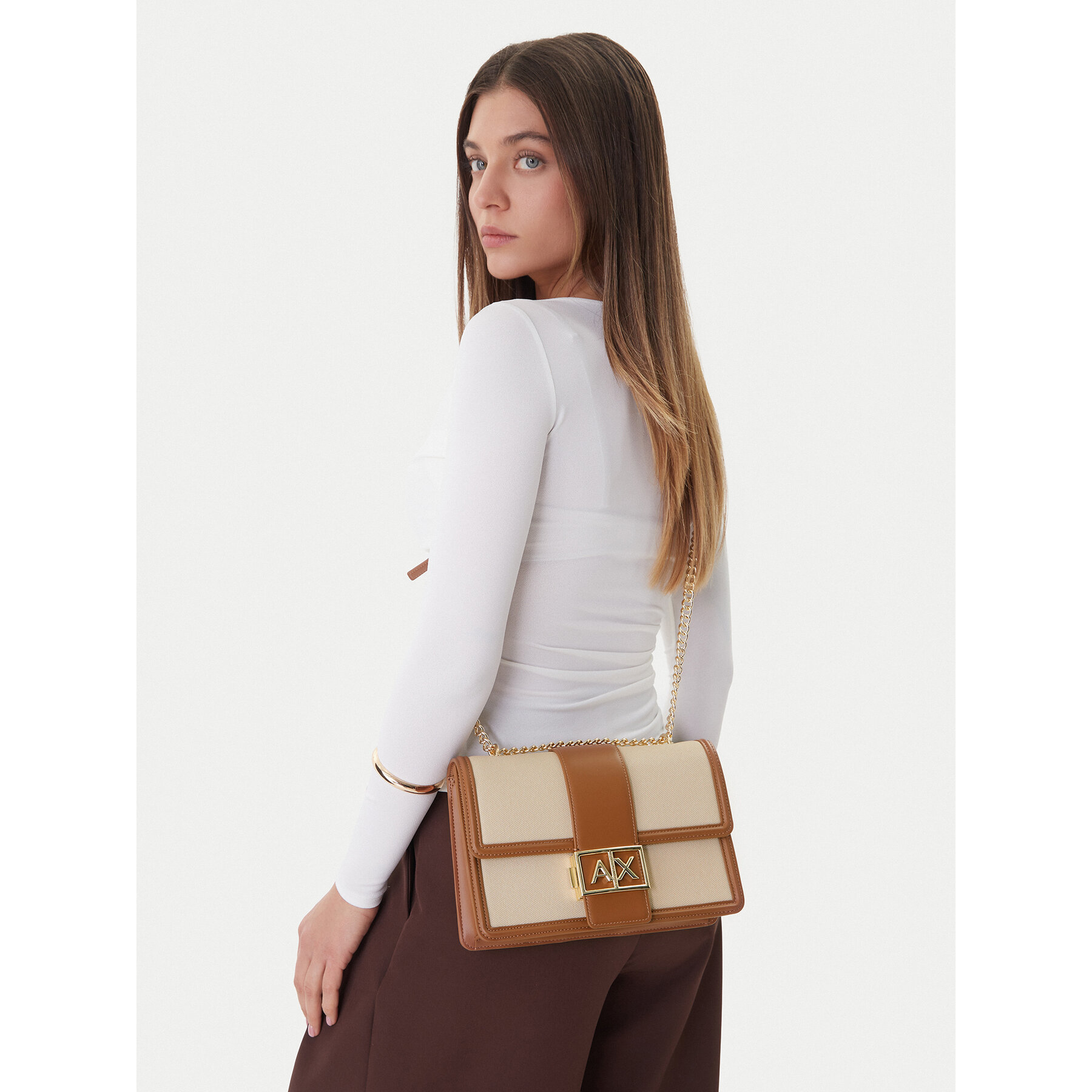 Geantă Armani Exchange XW000070 AF22570 M6261 Crem