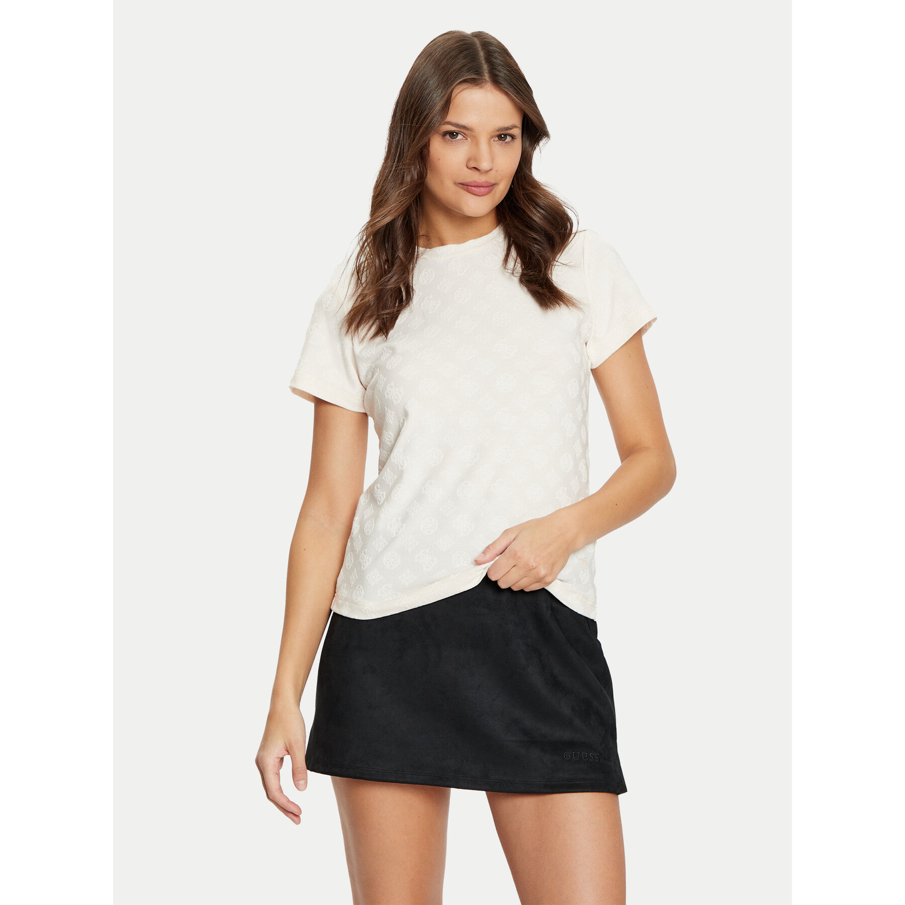 Guess T-Shirt V5RI02 KCLG2 Εκρού Regular Fit