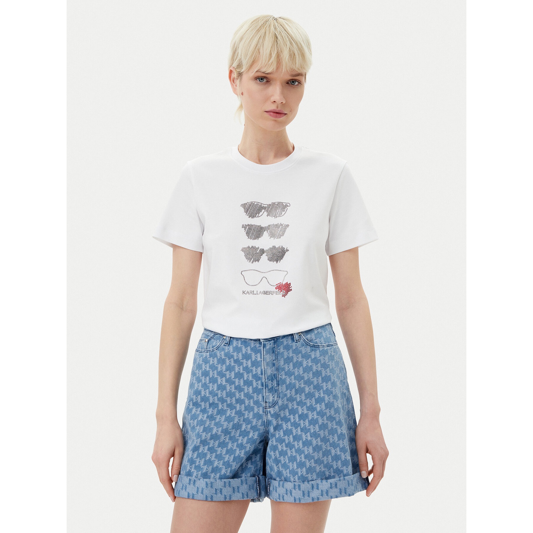 KARL LAGERFELD Póló A2W17103 Fehér Regular Fit
