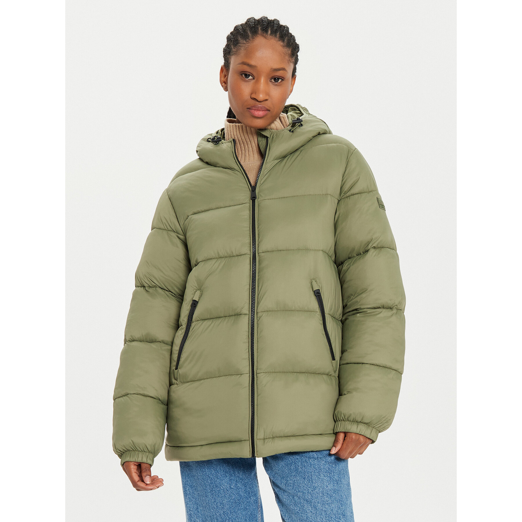 Napapijri Winterjacke A-Box Logo NP0A4HZ2 Grün Regular Fit