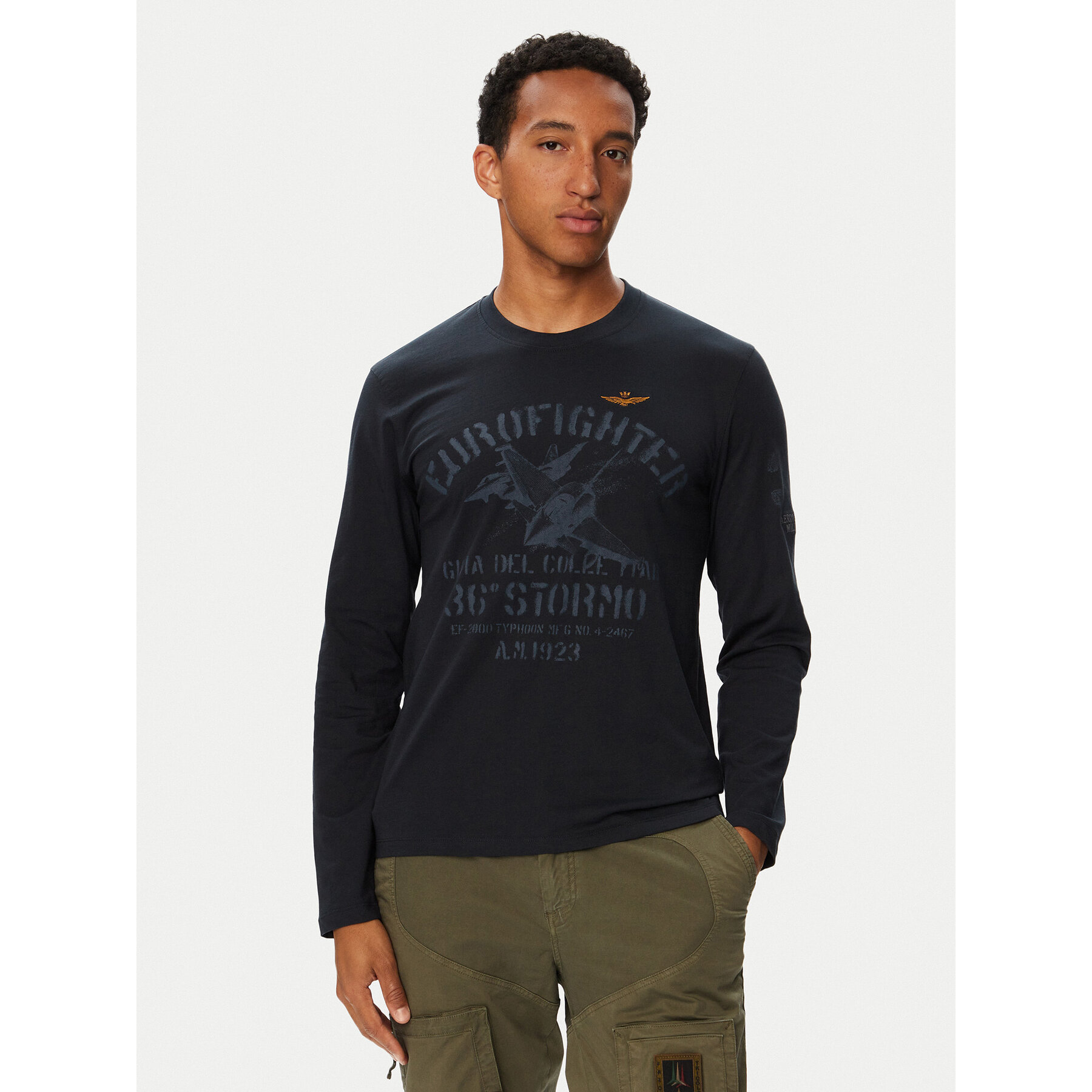 Aeronautica Militare Longsleeve 262TS2584UJ00750 Dunkelblau Regular Fit