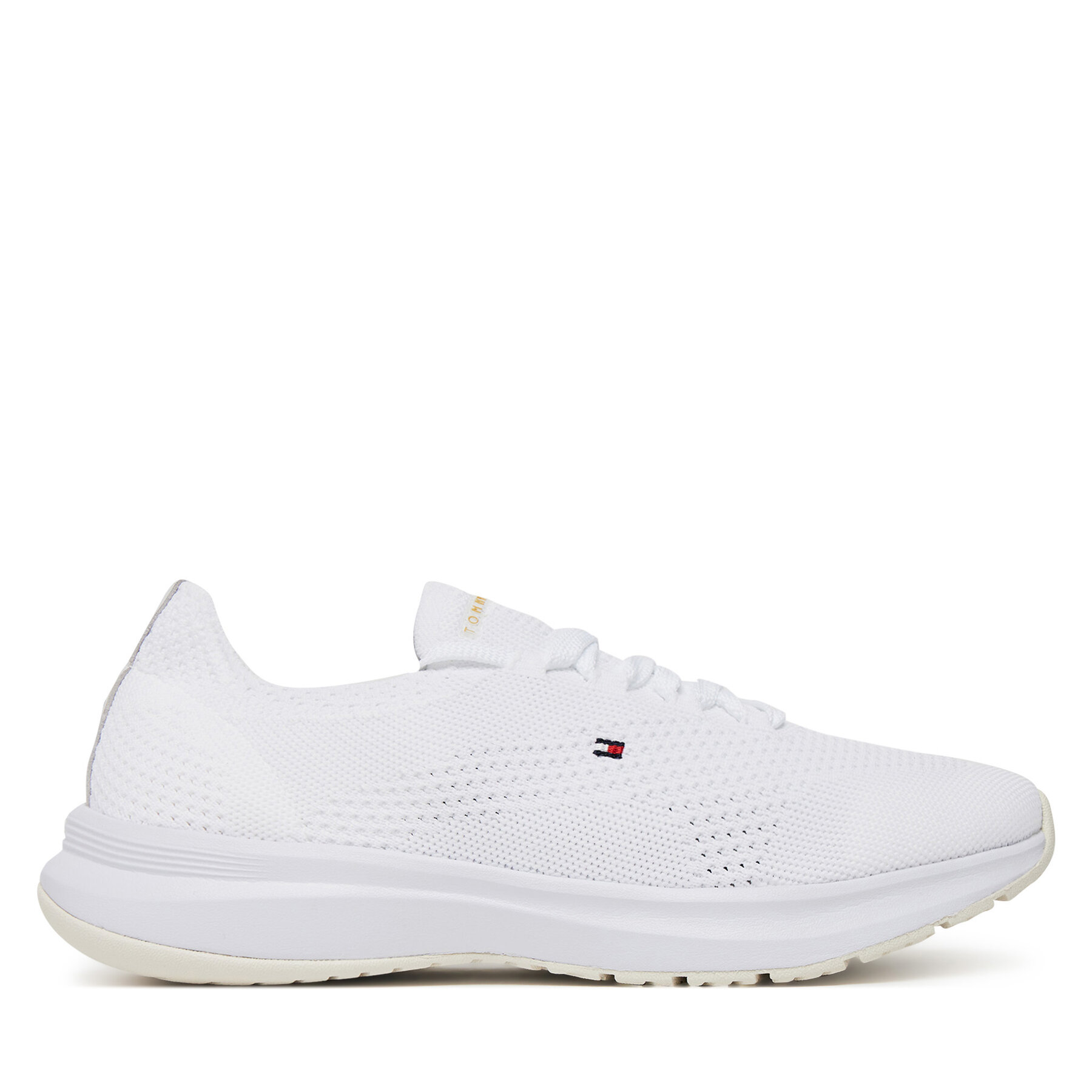 Sneakersy Tommy Hilfiger Th Knit Runner FW0FW08813 Biela