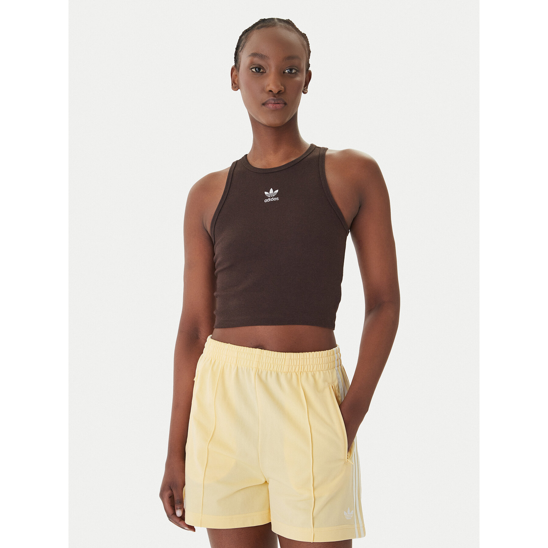 adidas Τοπ Essentials KD3821 Καφέ Slim Fit