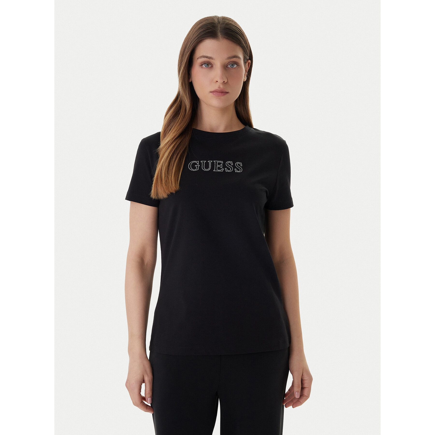 Guess T-Shirt V3BI11 J1314 Μαύρο Regular Fit