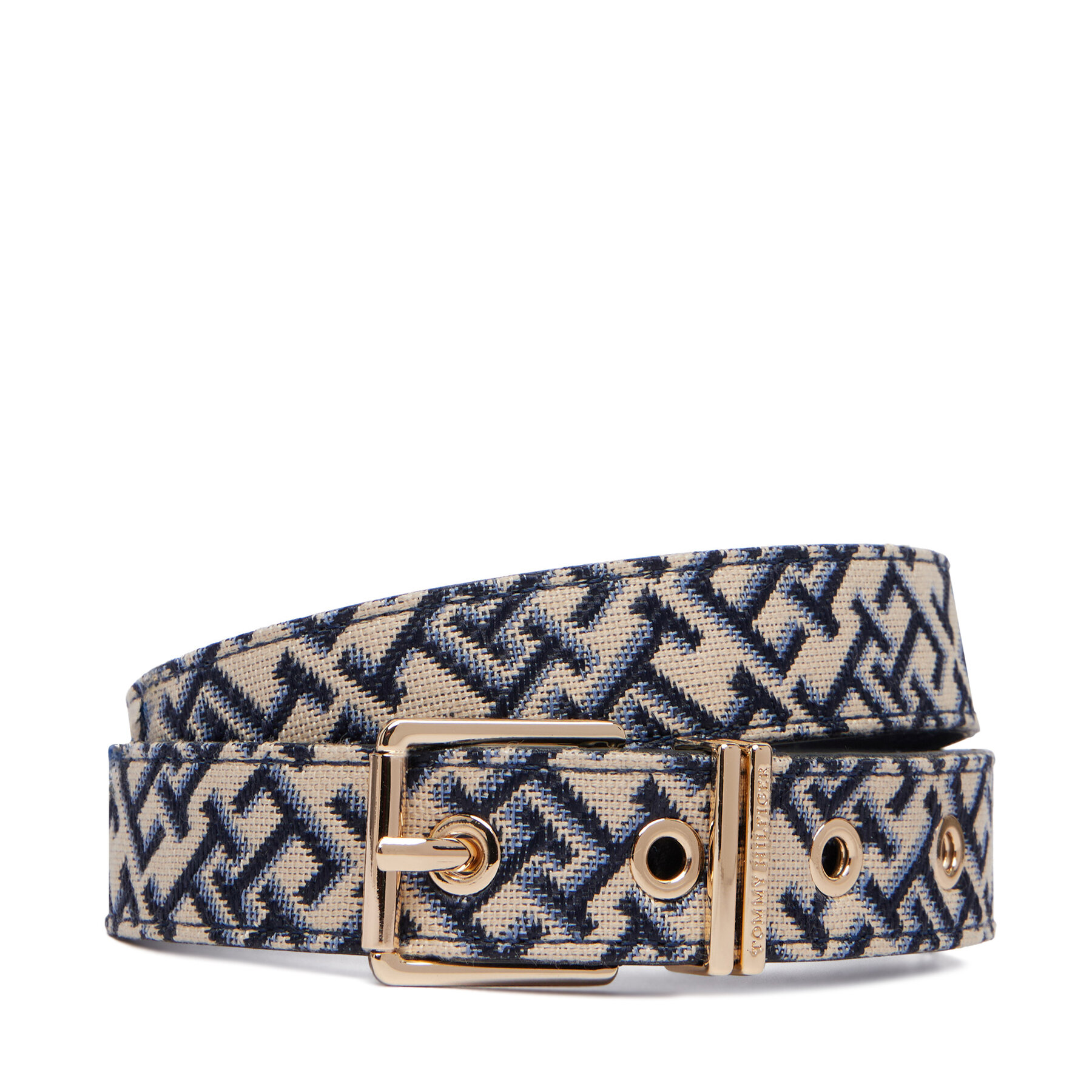Колан Tommy Hilfiger Th Square 2.5 Jacquard AW0AW18894 Бежов