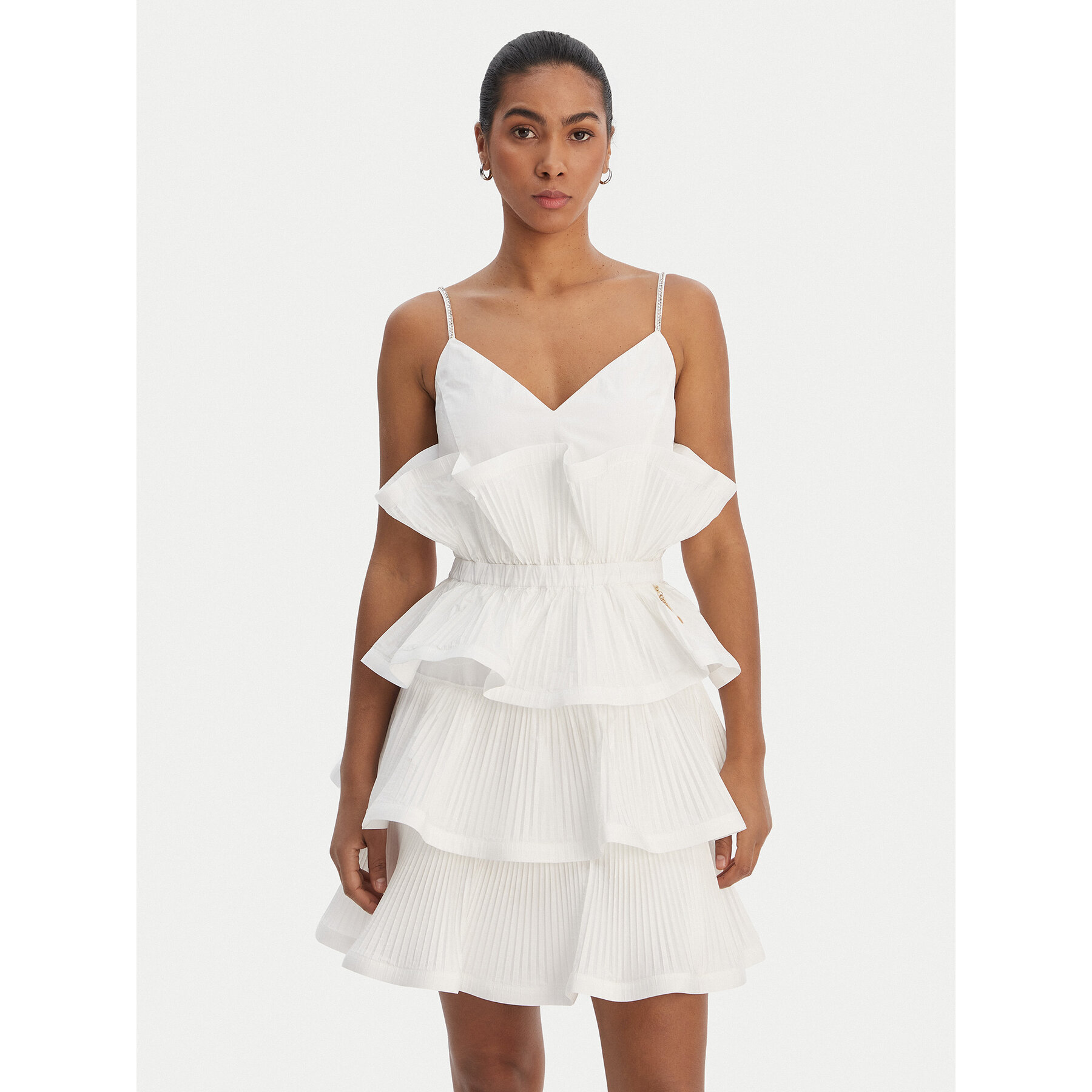 Fracomina Coctailkleid FQ26SD1007W83101 Weiß Regular Fit