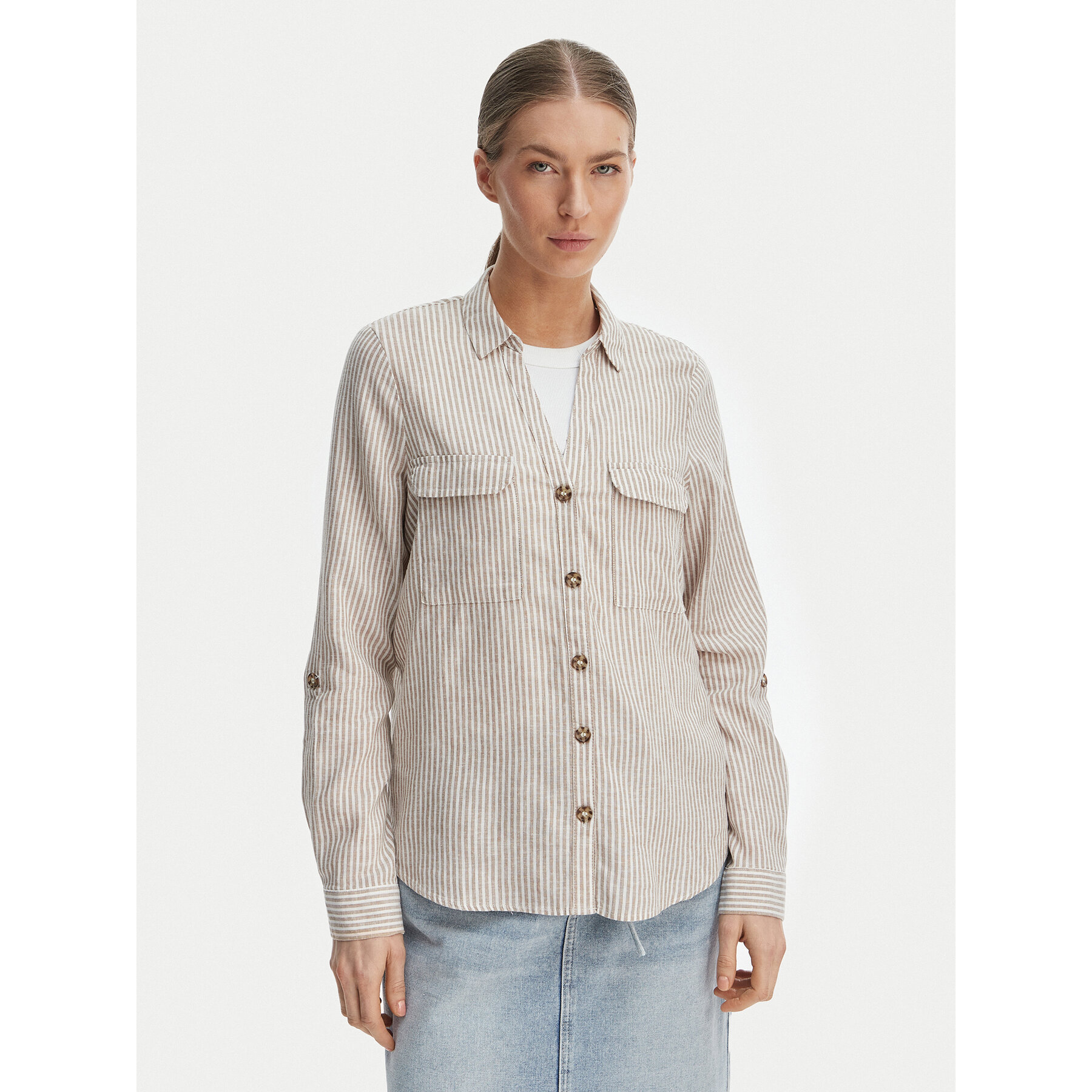 Vero Moda Hemd Linn 10308407 Weiß Regular Fit