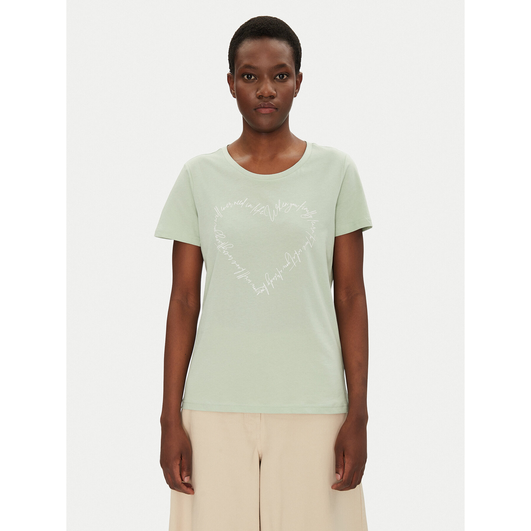 Fransa Fransa T-Shirt 20615482 Πράσινο Regular Fit