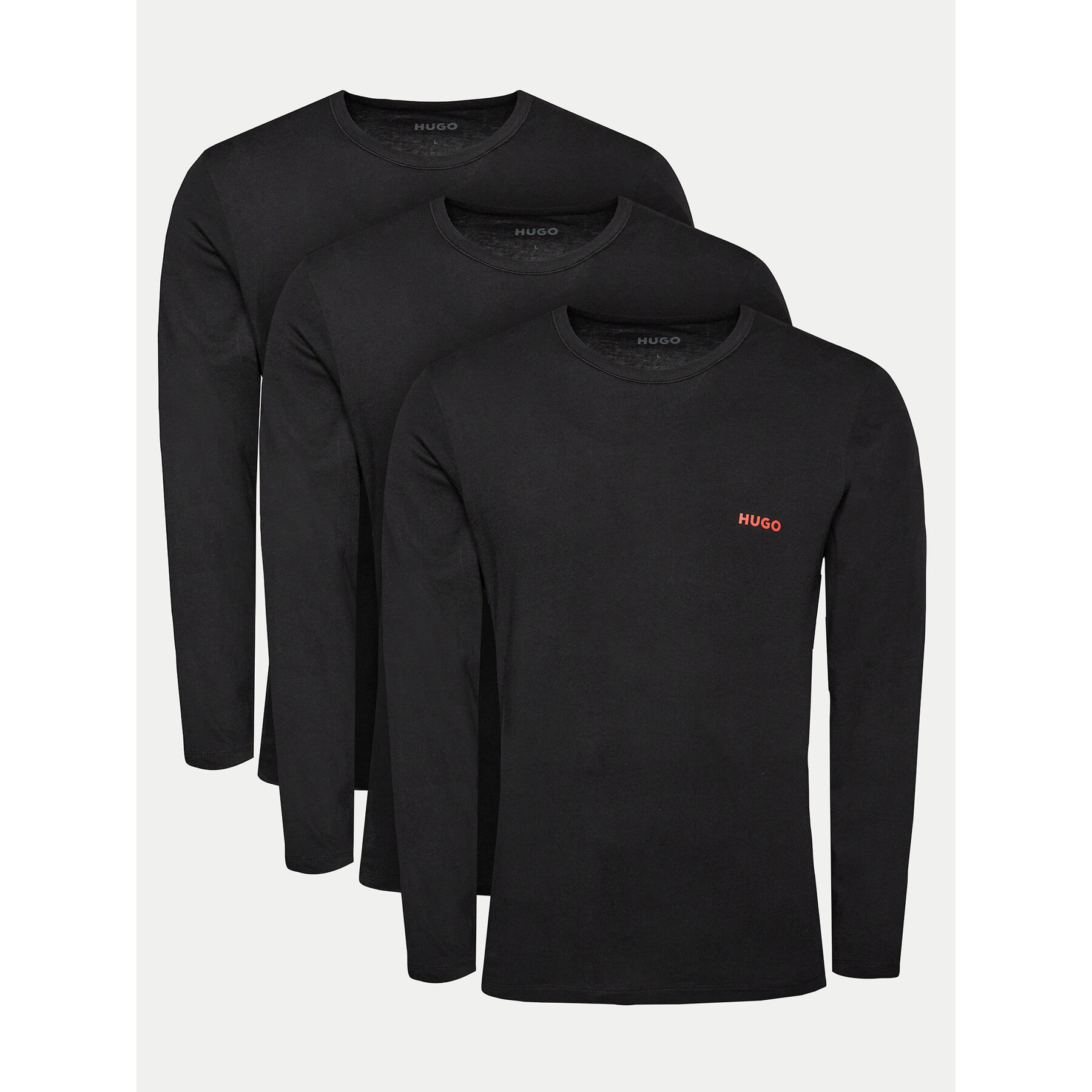 Hugo Langarmshirt-Set 50492631 Schwarz Regular Fit