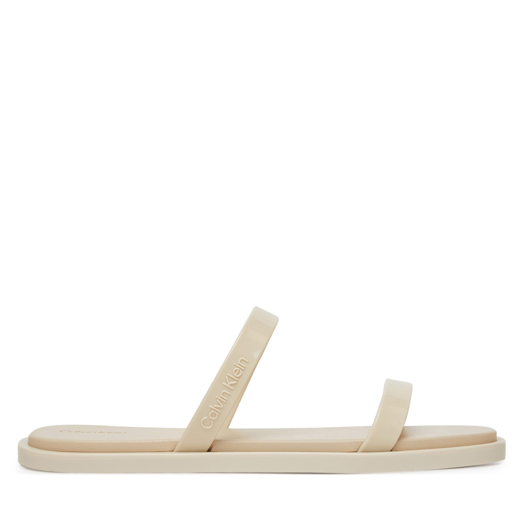 Παντόφλες Calvin Klein Double Bar Slide - Jelly HW0HW02417 Εκρού