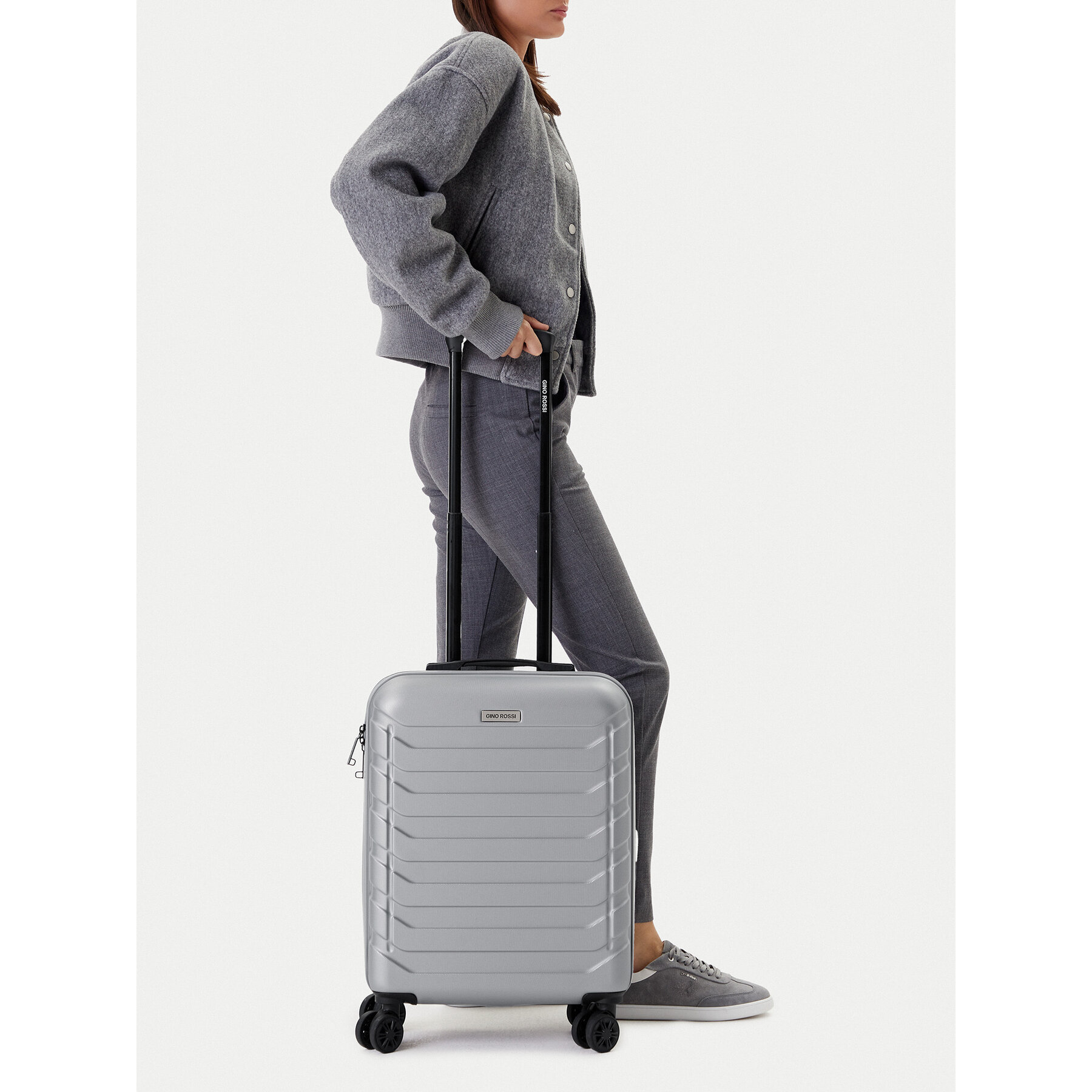 Valiză de cabină GINO ROSSI GIN-S-003-05-SILVER Argintiu