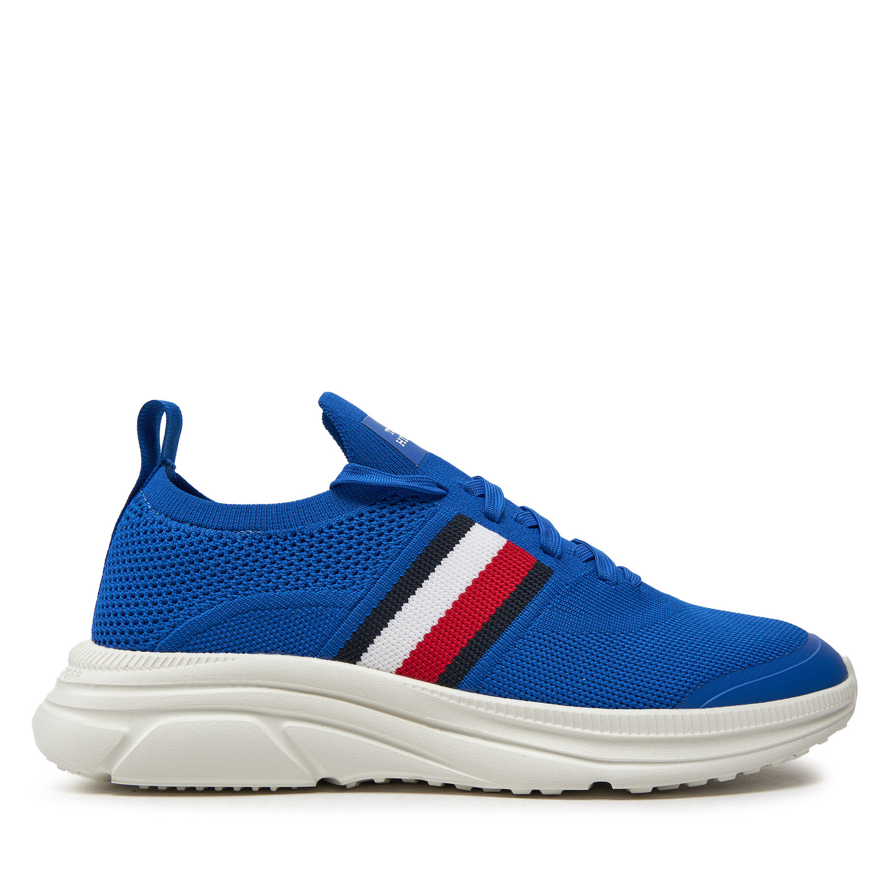 Herren Sneakers Tommy Hilfiger, Schuhgröße 43, Blau, Modern Runner Knit Stripes Ess FM0FM04798