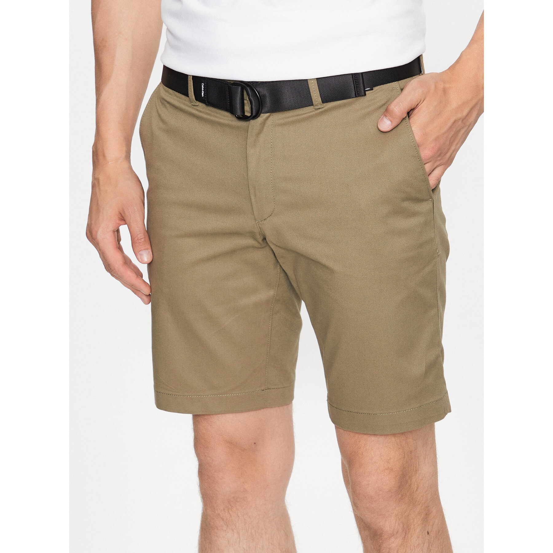 Calvin Klein Stoffshorts Modern Twill K10K111788 Grün Slim Fit