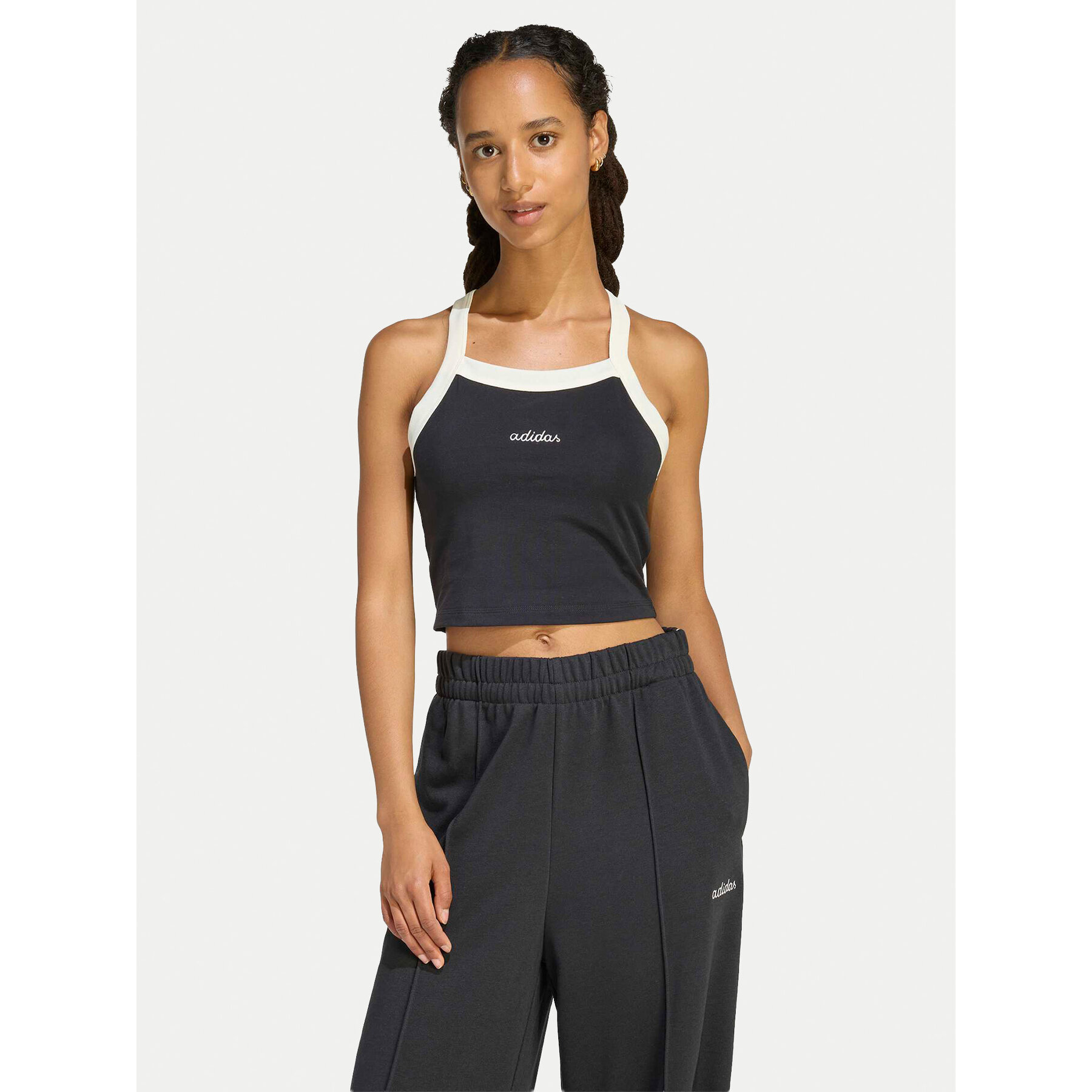 adidas Top Seasonal Essentials Colorpop KC3936 Schwarz Slim Fit