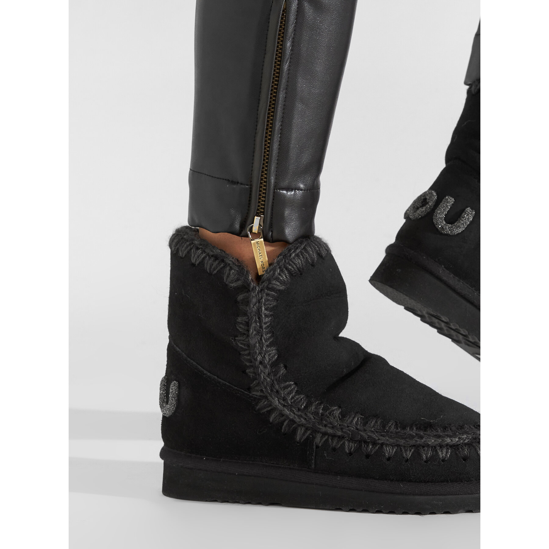 Čizme za snijeg Mou Eskimo 18 Glitter Logo MU.FW101050A Crna