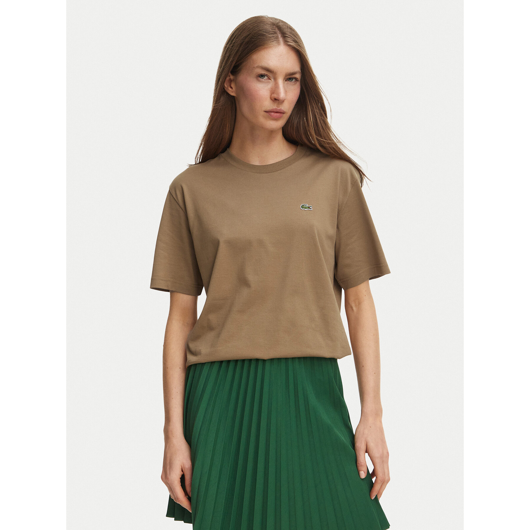 Lacoste T-Shirt TF7215 Hellbraun Regular Fit
