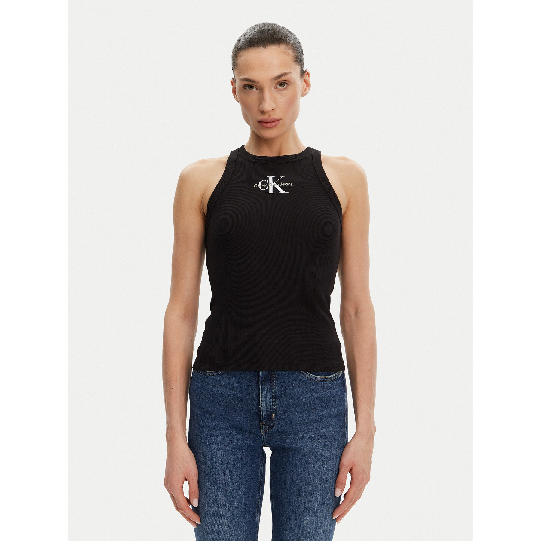 Calvin Klein Jeans Top Monologo J20J225301 Nero Slim Fit