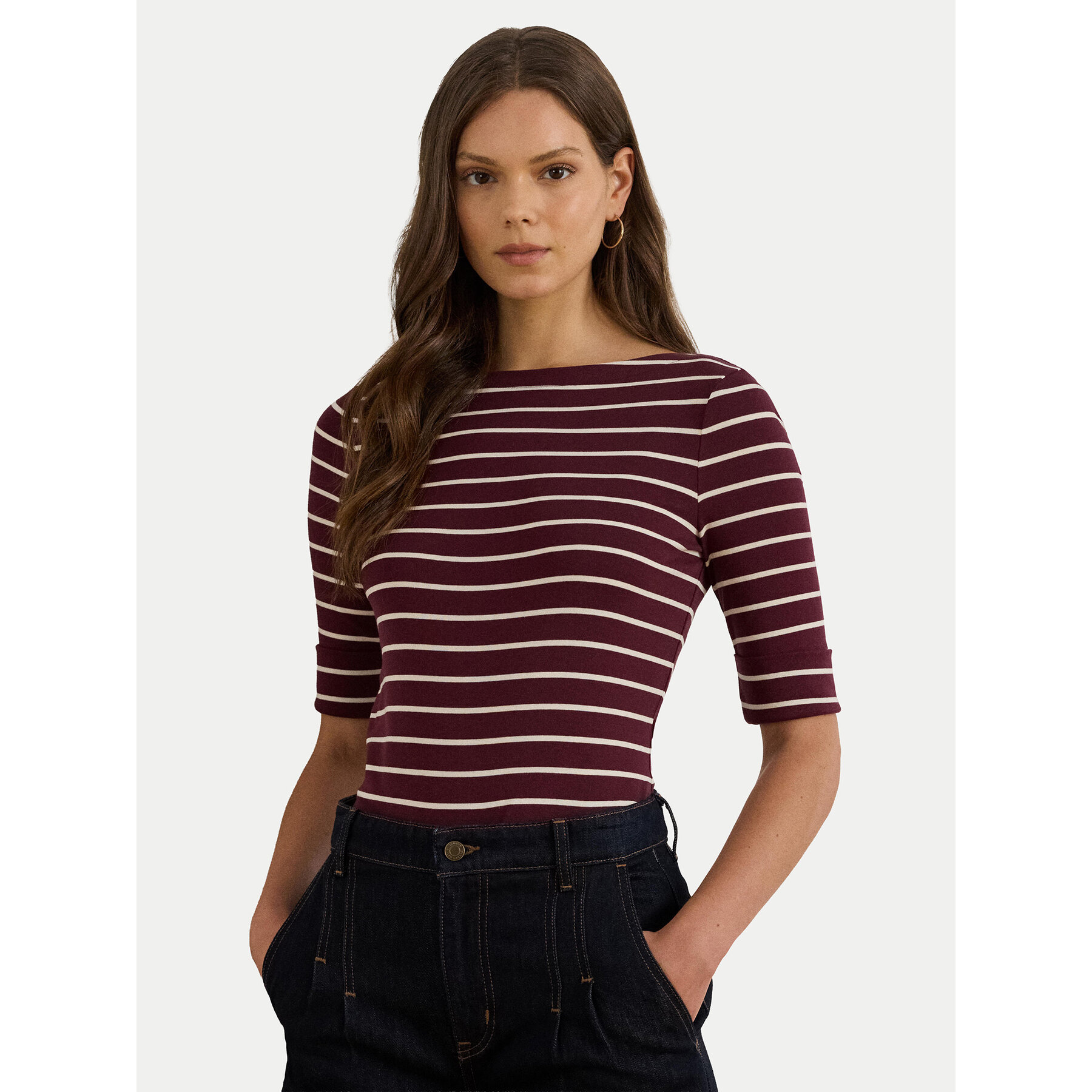 LAUREN RALPH LAUREN Bluse 200P03723001 Braun Slim Fit