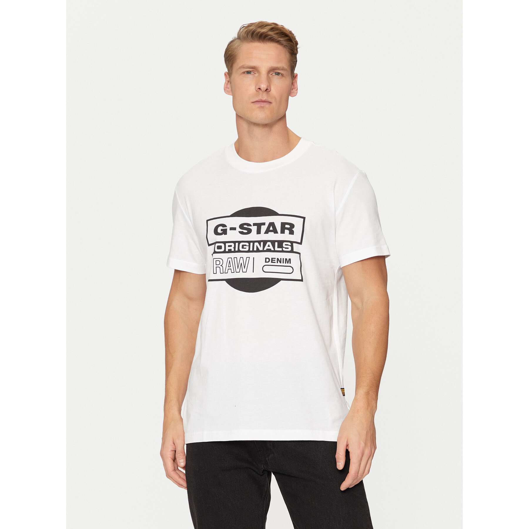 G-Star Raw Póló Originals D25443-8415 Fehér Regular Fit