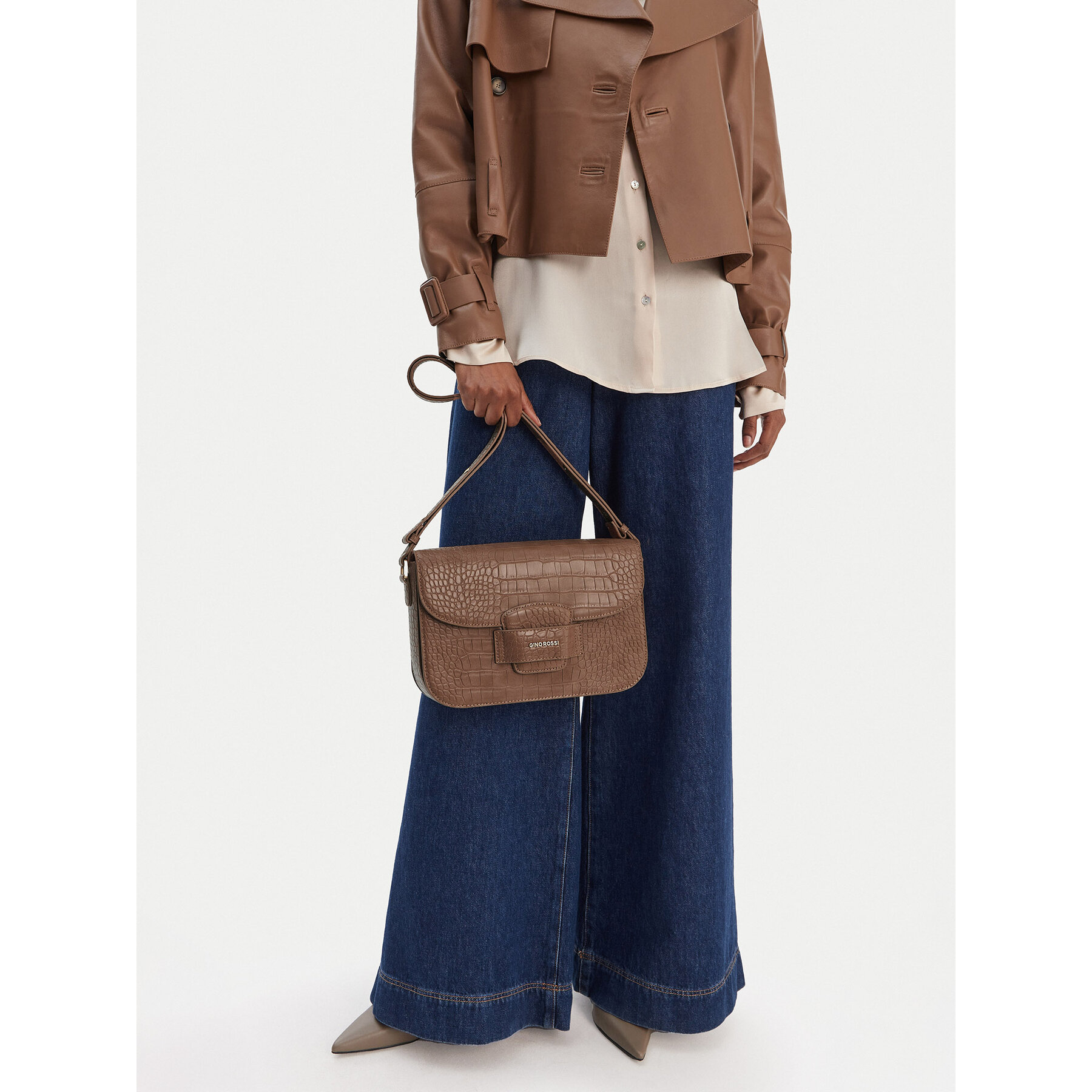 Дамска чанта GINO ROSSI EO-LDA9024 Бежов