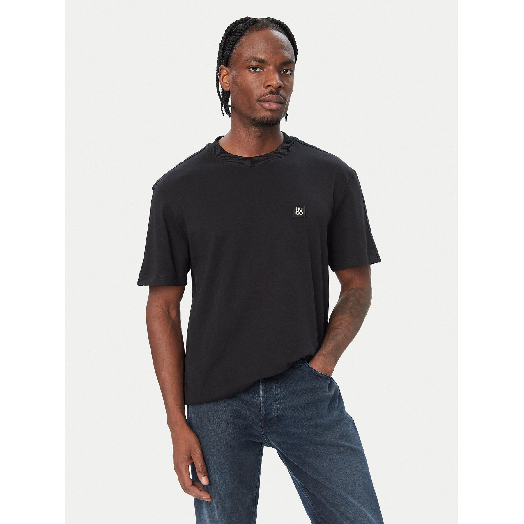 HUGO T-shirt Deryk 50567940 Crna Regular Fit