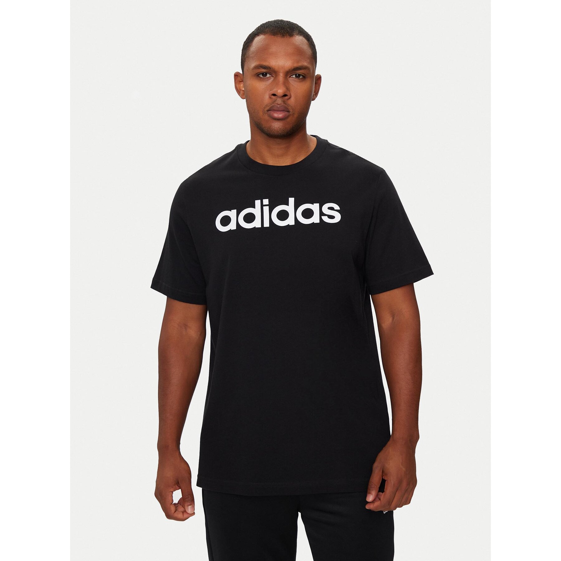 adidas T-shirt Essentials Single Jersey Linear Embroidered Logo T-Shirt IC9274 Nero Regular Fit