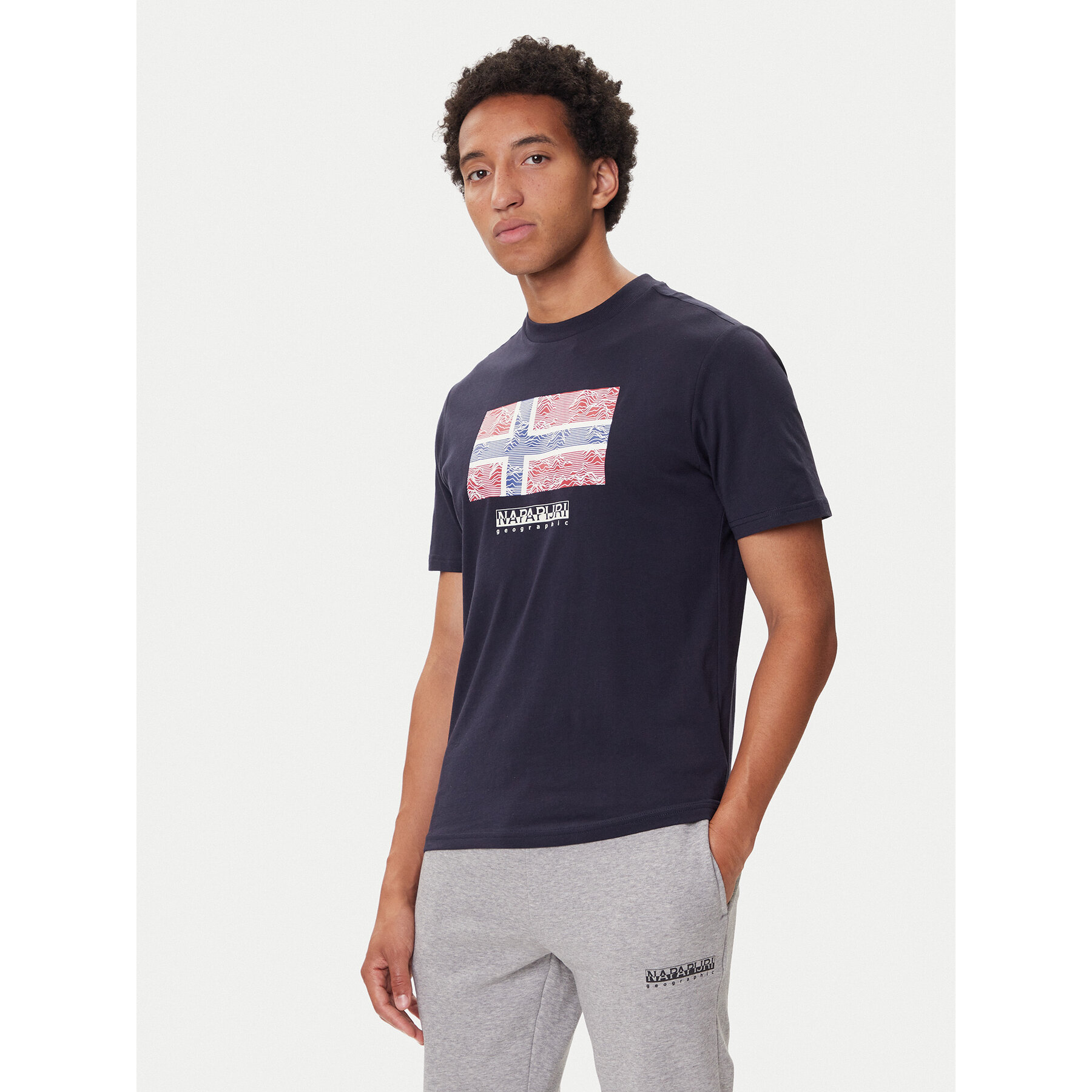 Napapijri T-Shirt S-Drapeau Ss NP0A891K Dunkelblau Regular Fit