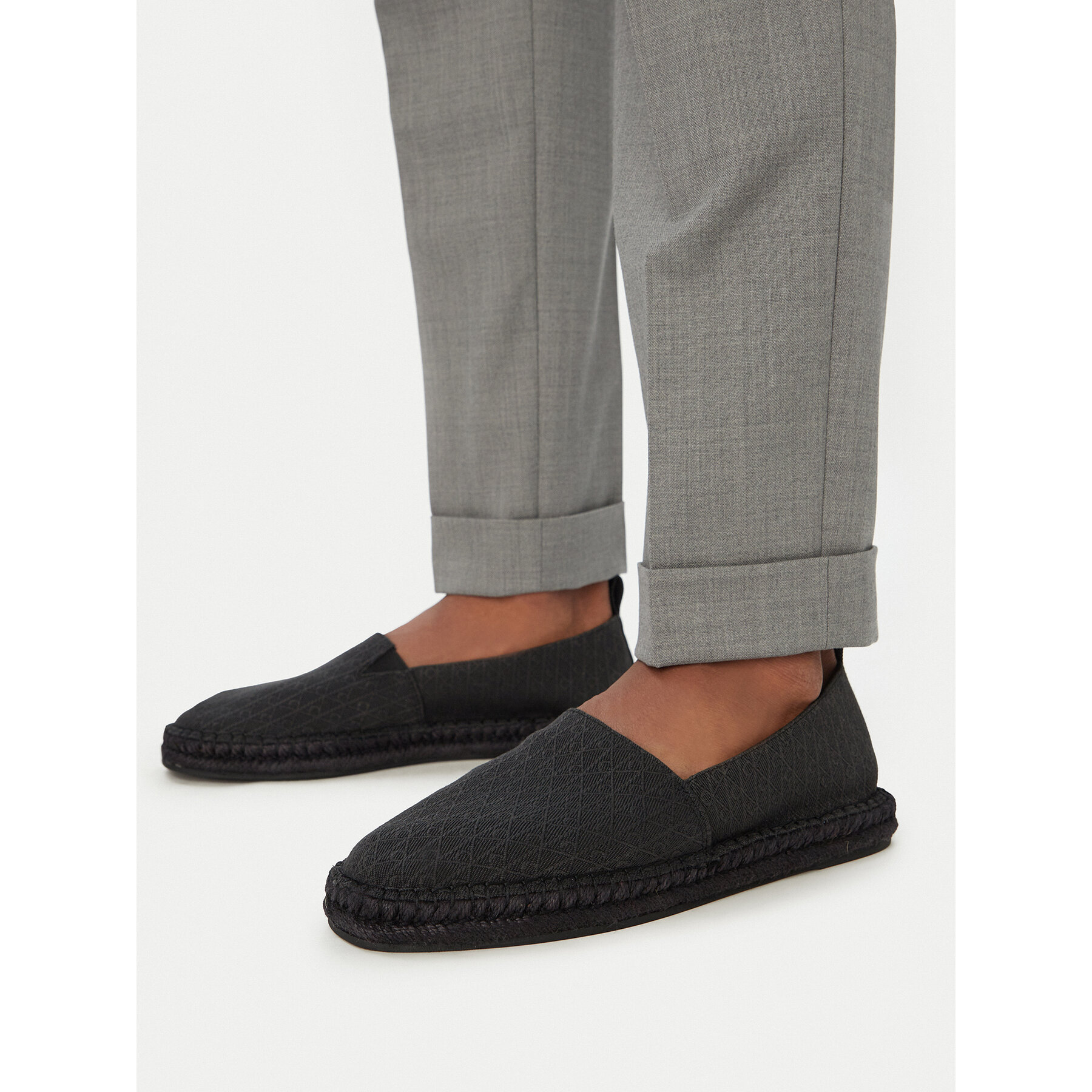 Espadrile Calvin Klein Espadrille Aop Cv HM0HM02231 Negru