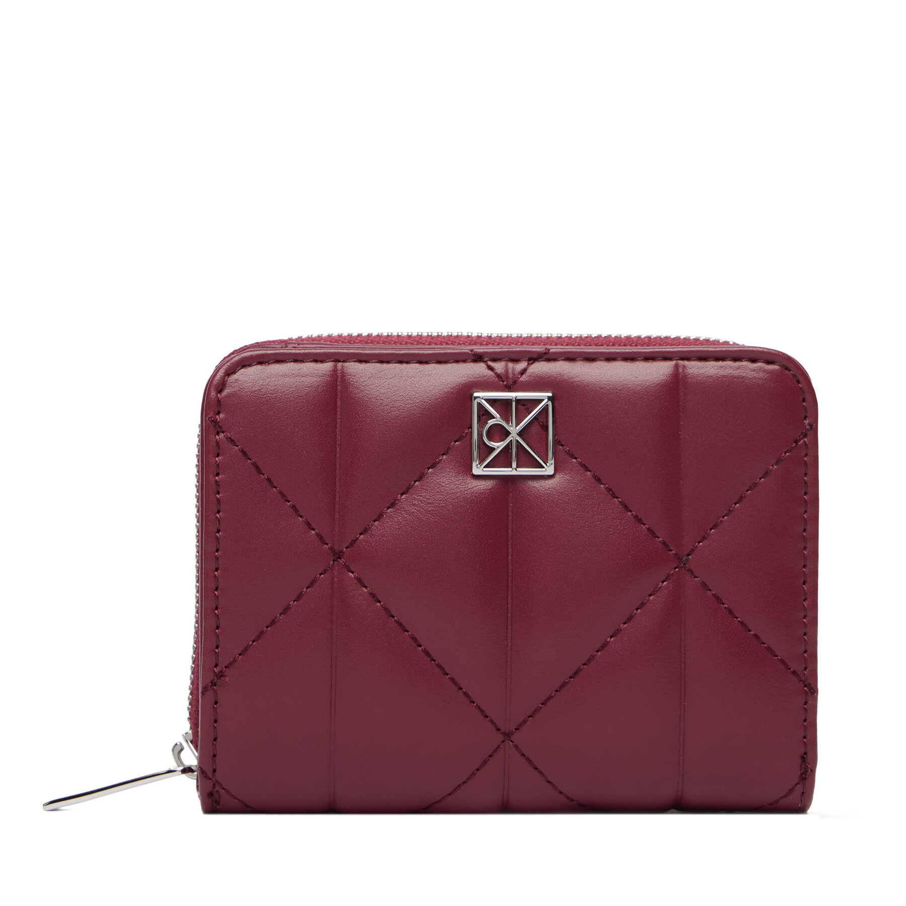 Pénztárca Calvin Klein Quilted Flap Zip Around LV04F1124G Bordó