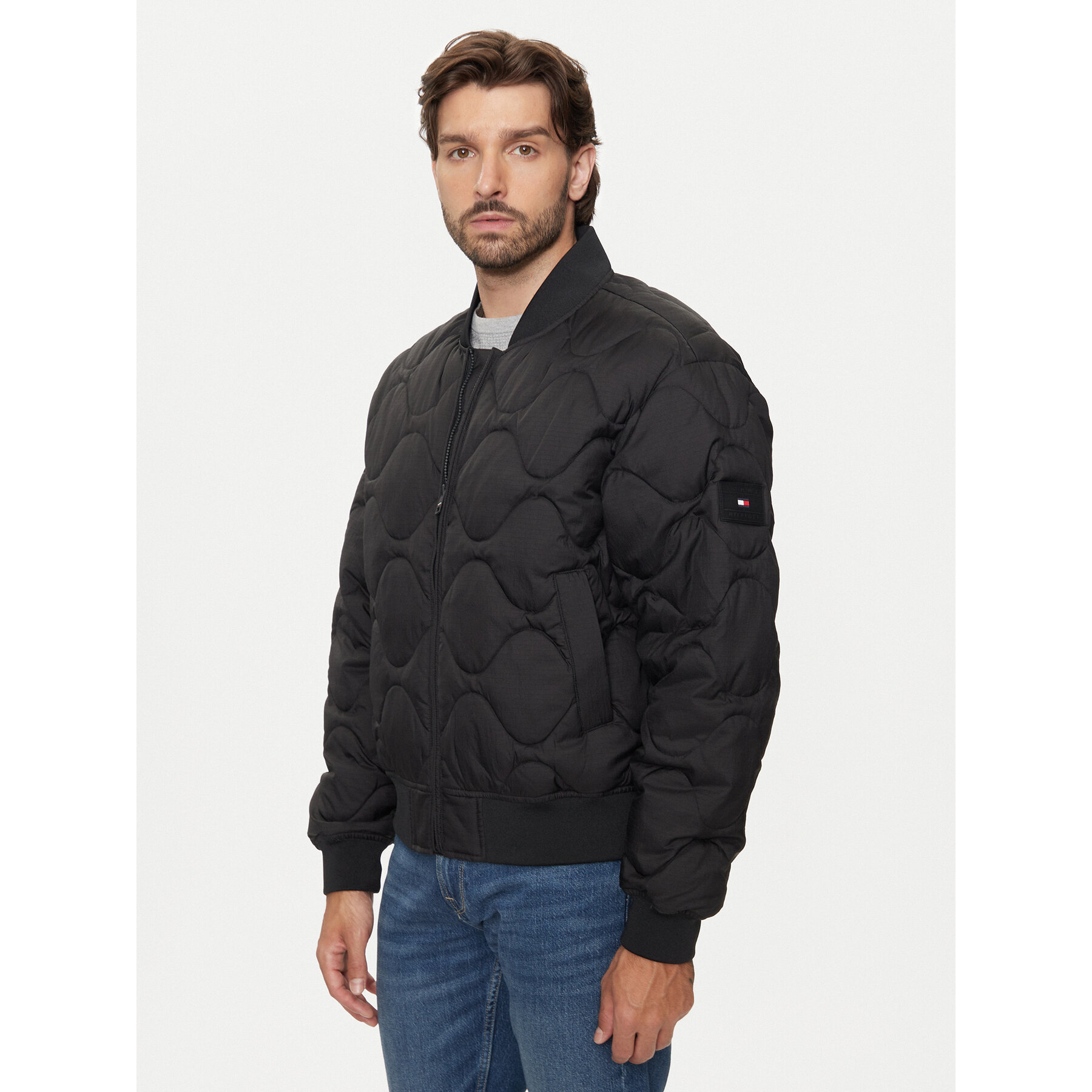 Tommy Hilfiger Bomberjacke MW0MW37341 Schwarz Regular Fit