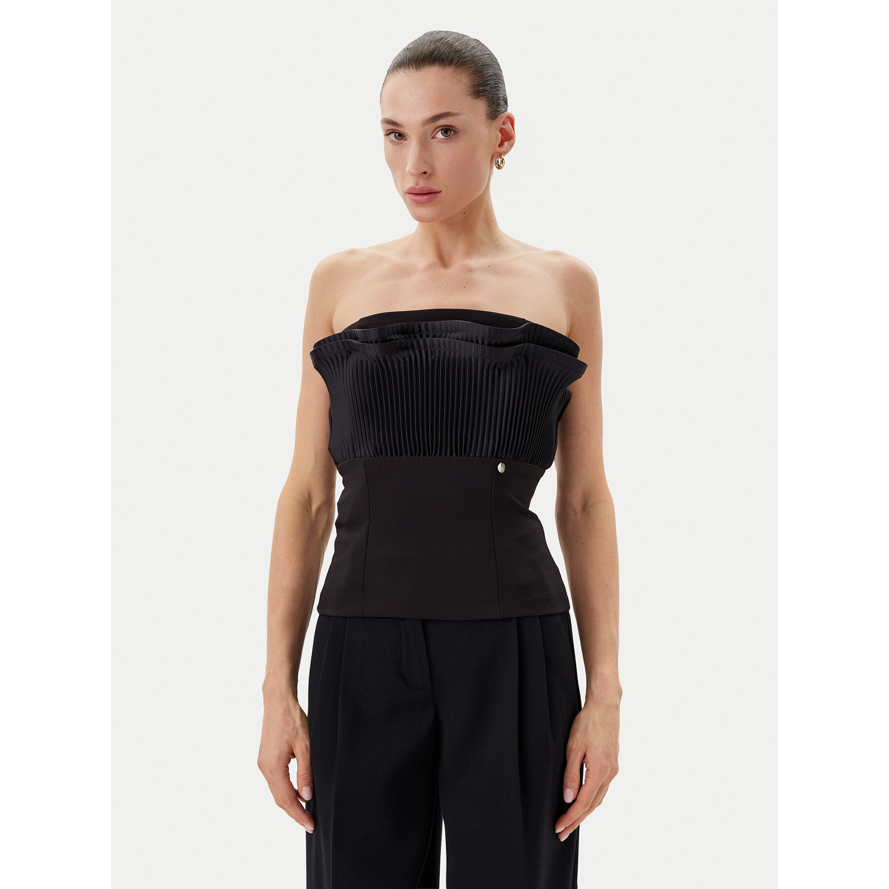 Rinascimento Felső CFC0019748002 Fekete Slim Fit