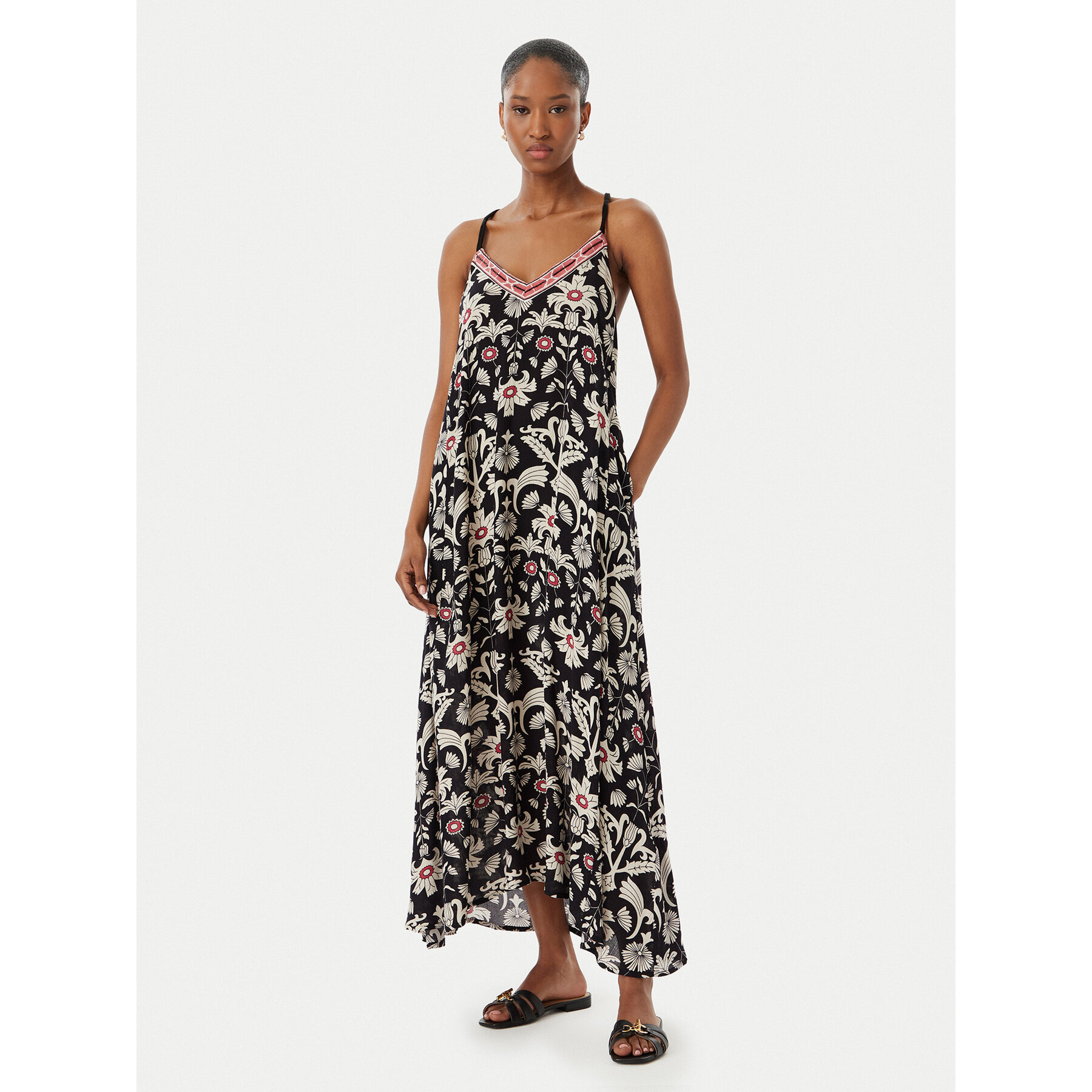 LOLA CASADEMUNT Sommerkleid LS2616027 Schwarz Regular Fit