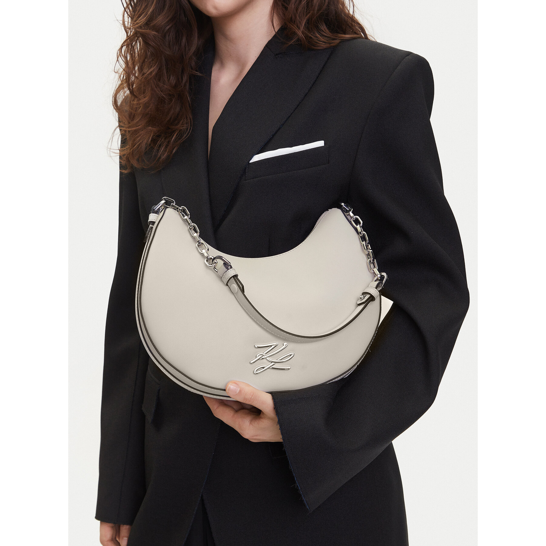 Kabelka KARL LAGERFELD A2W30019 Krémová
