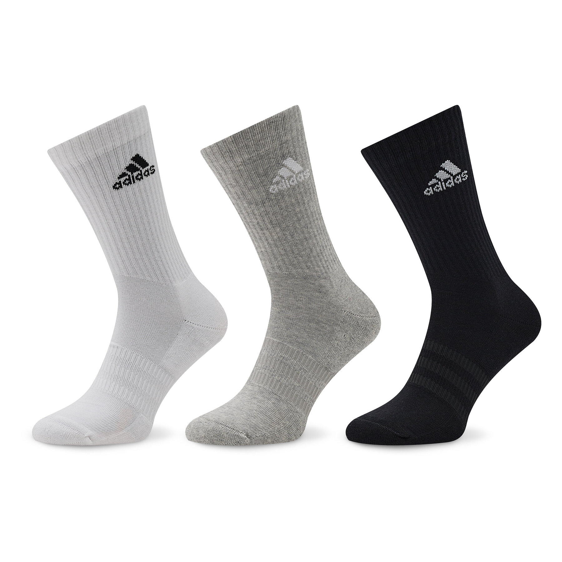 Unisex Magasszárú Zokni adidas, Méret: 46/48, Szürke, Cushioned Crew Socks 3 Pairs IC1311