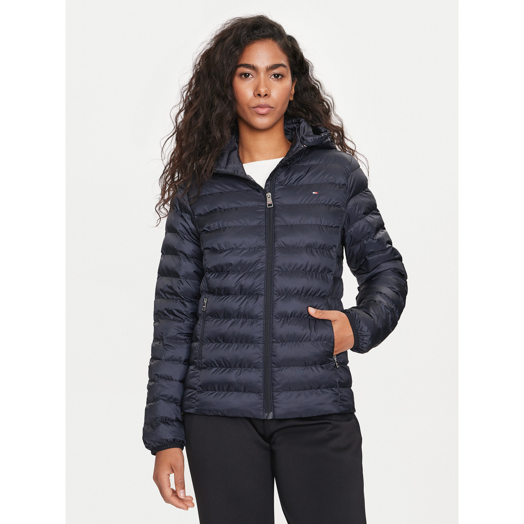 Tommy Hilfiger Übergangsjacke Global Stripe WW0WW42046 Dunkelblau Regular Fit