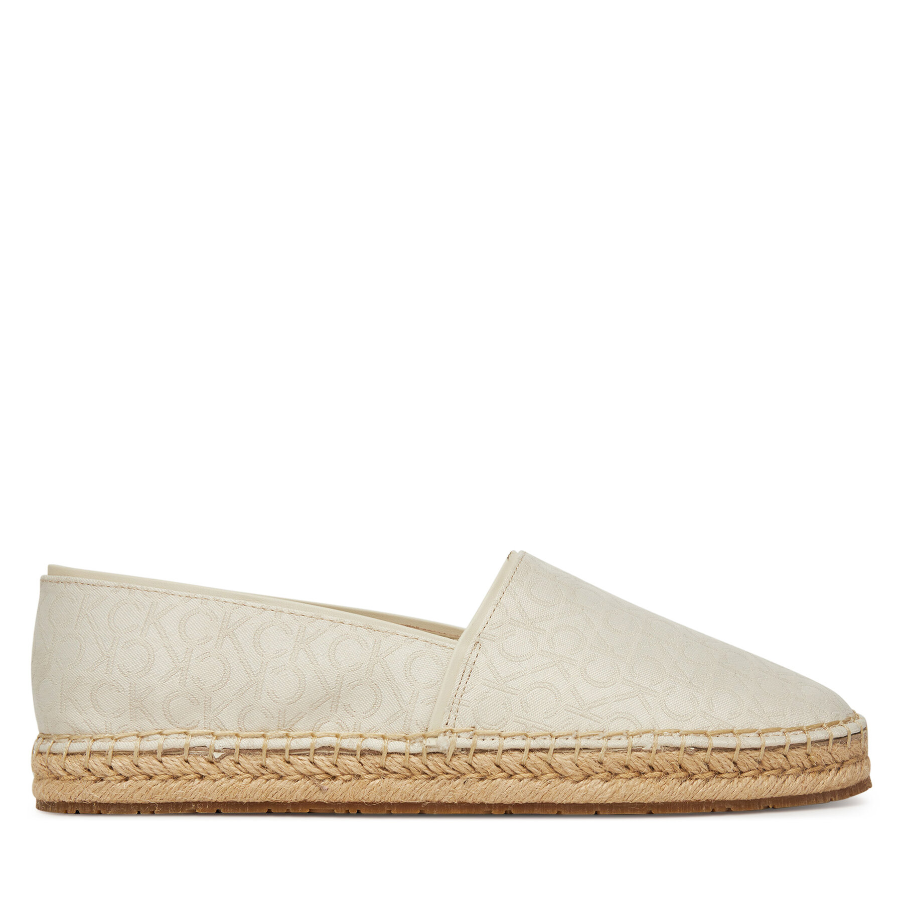 Espadrilky Calvin Klein Flat Espadrille - Jacq HW0HW02467 Écru