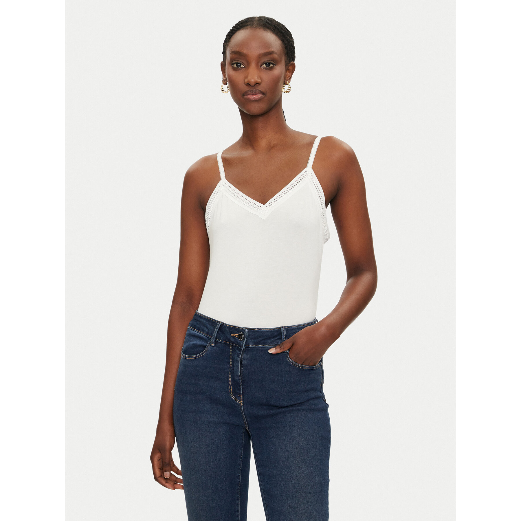 Morgan Top 192-BARBA.N Bianco Slim Fit