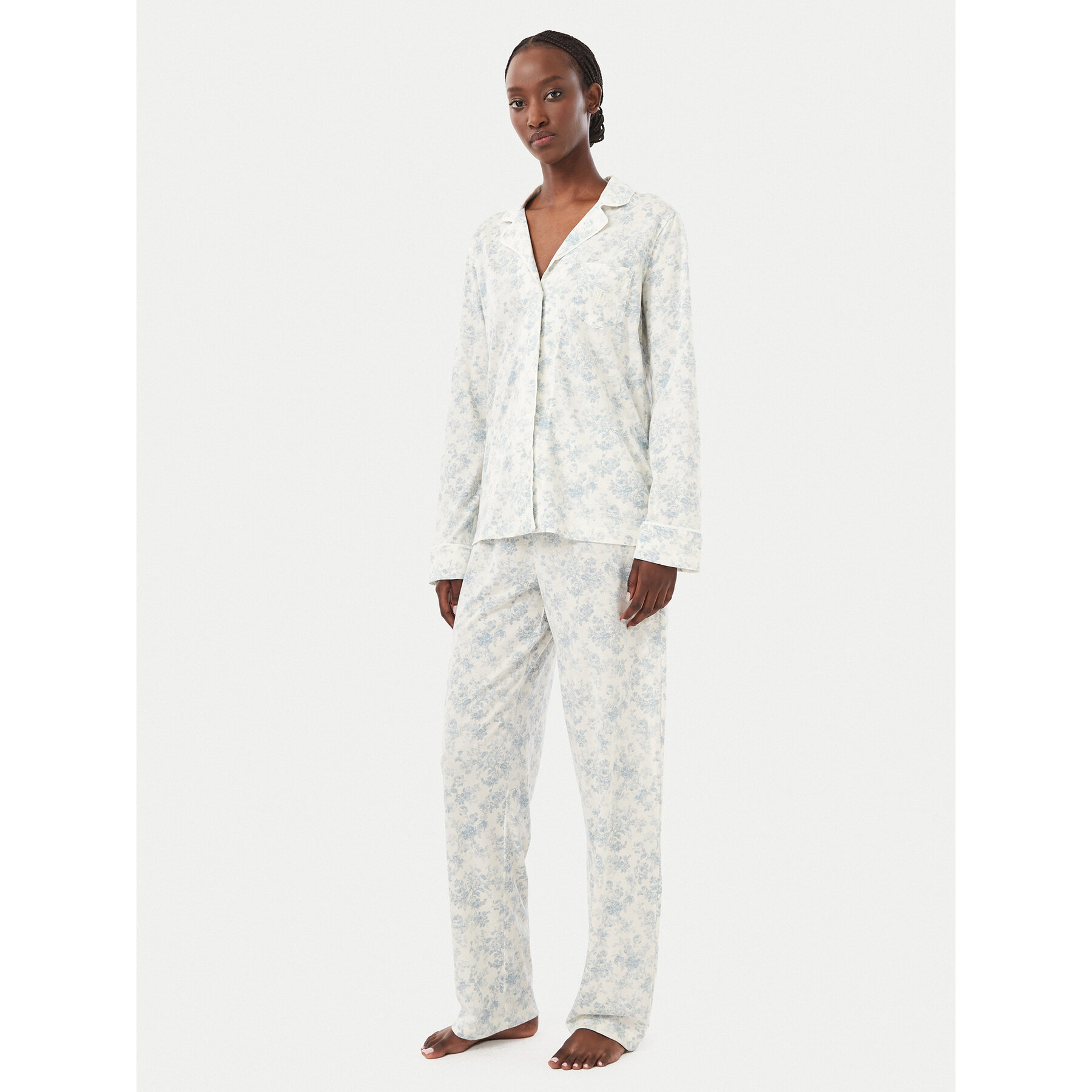LAUREN RALPH LAUREN Pidžama ILN92540 Svijetlo plava Regular Fit