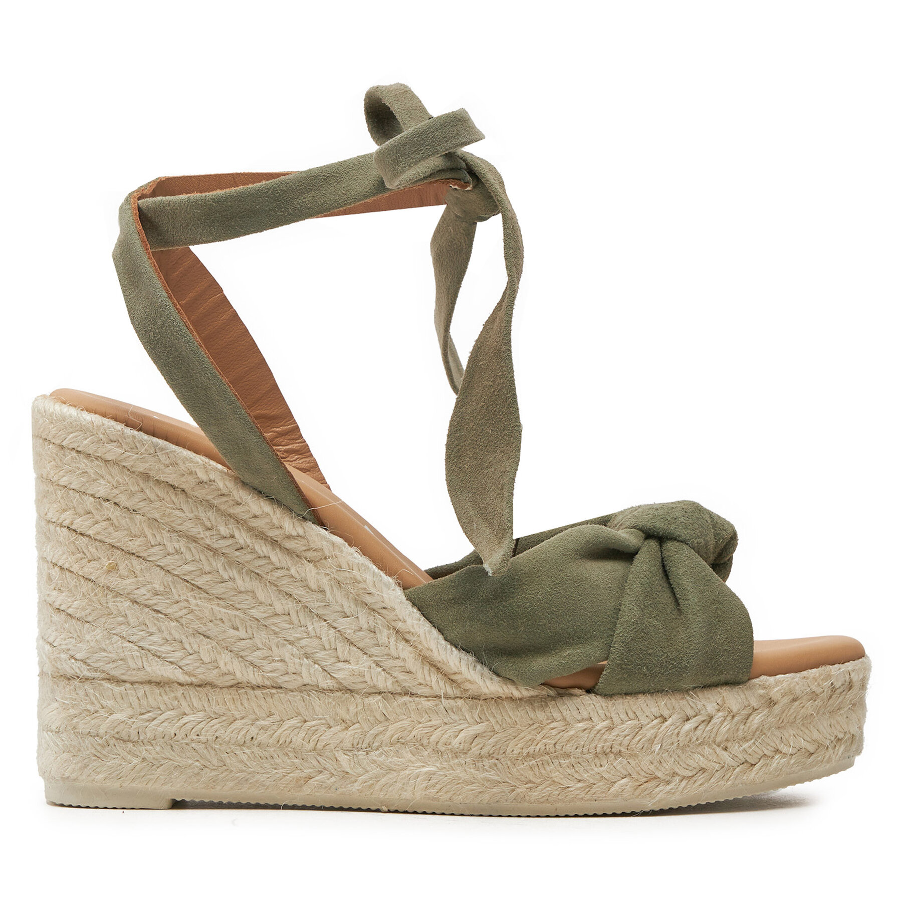Εσπαντρίγιες Manebi Hamptons Wedge Espadrilles With Knot W 0.1 WS Πράσινο