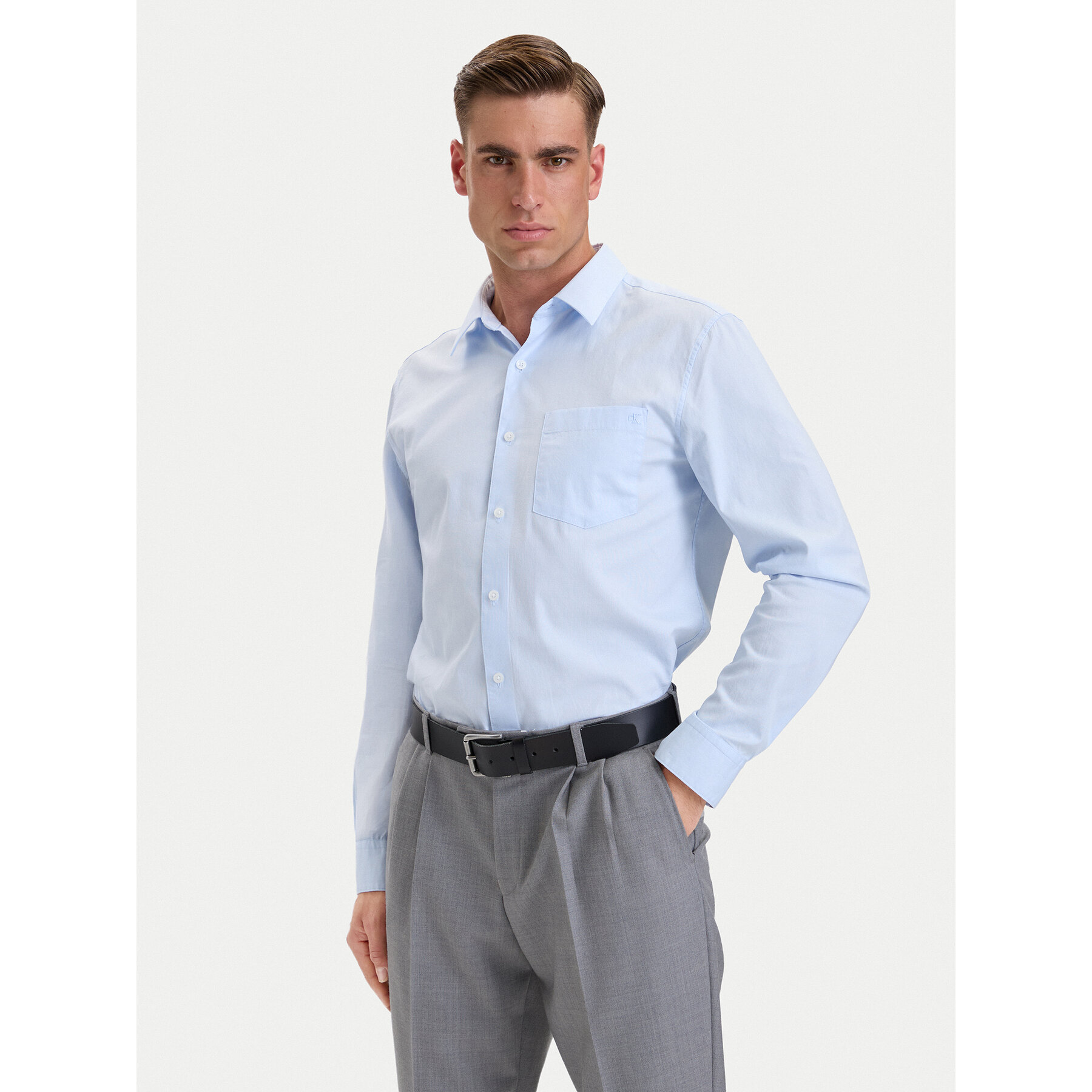 Calvin Klein Hemd Eoe Oxford LV04LH111G Hellblau Regular Fit