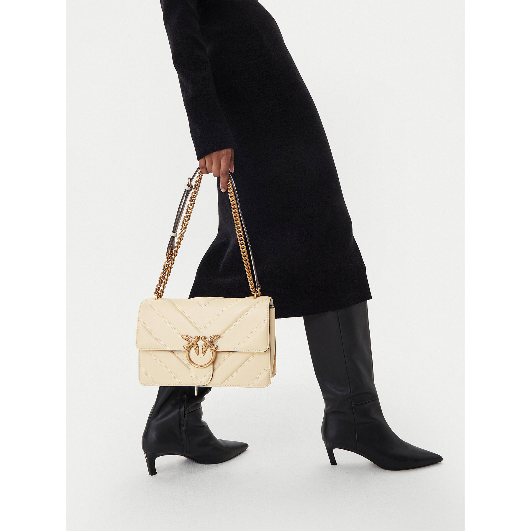 Borsetta PINKO Love One Classic Light Dc Al 25-26 PLTT 104549 A2OS Écru