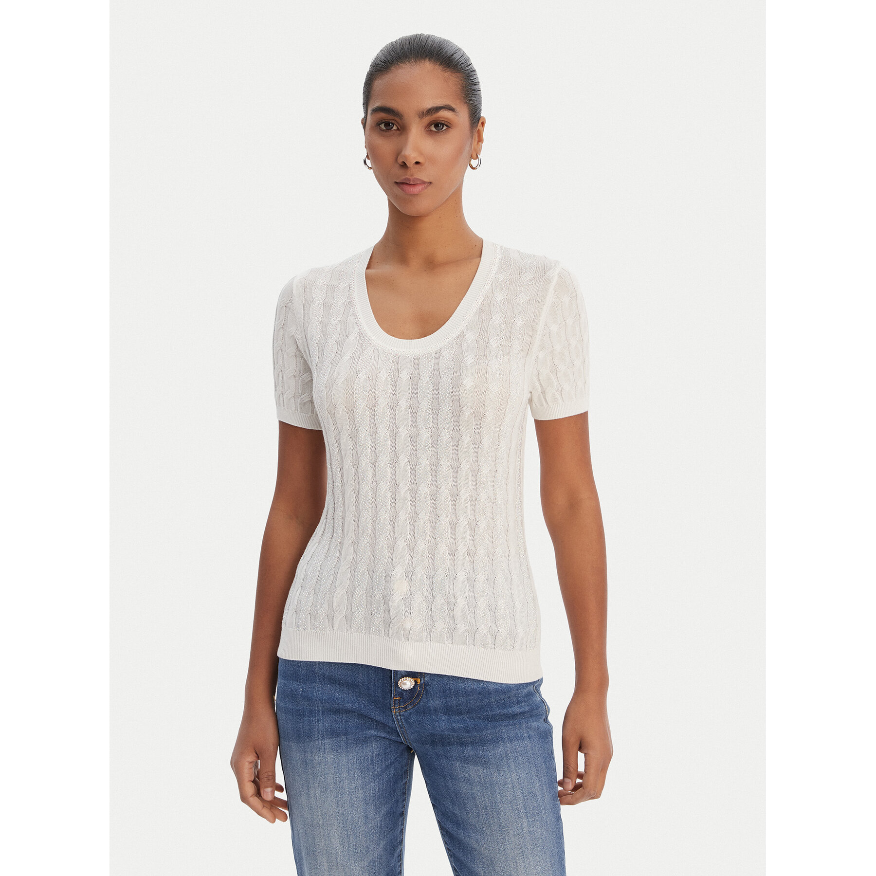 Fracomina Pullover FR26ST7031K547R9 Écru Regular Fit