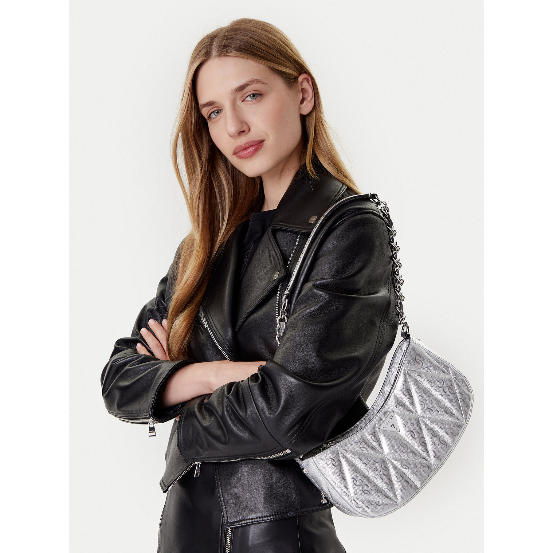 Geantă Guess Aldina HWGY96 63170 Argintiu