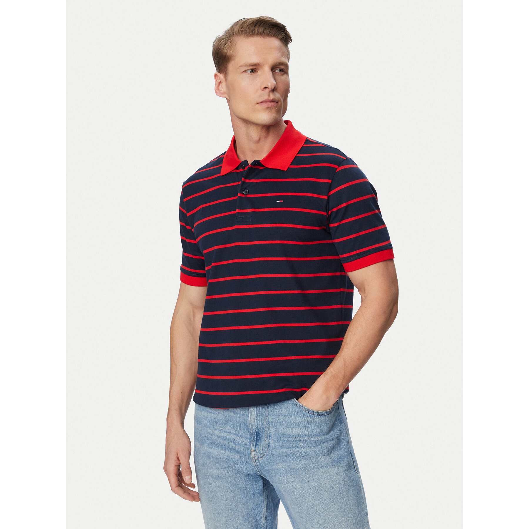 Tommy Jeans Poloshirt DM0DM22708 Dunkelblau Regular Fit
