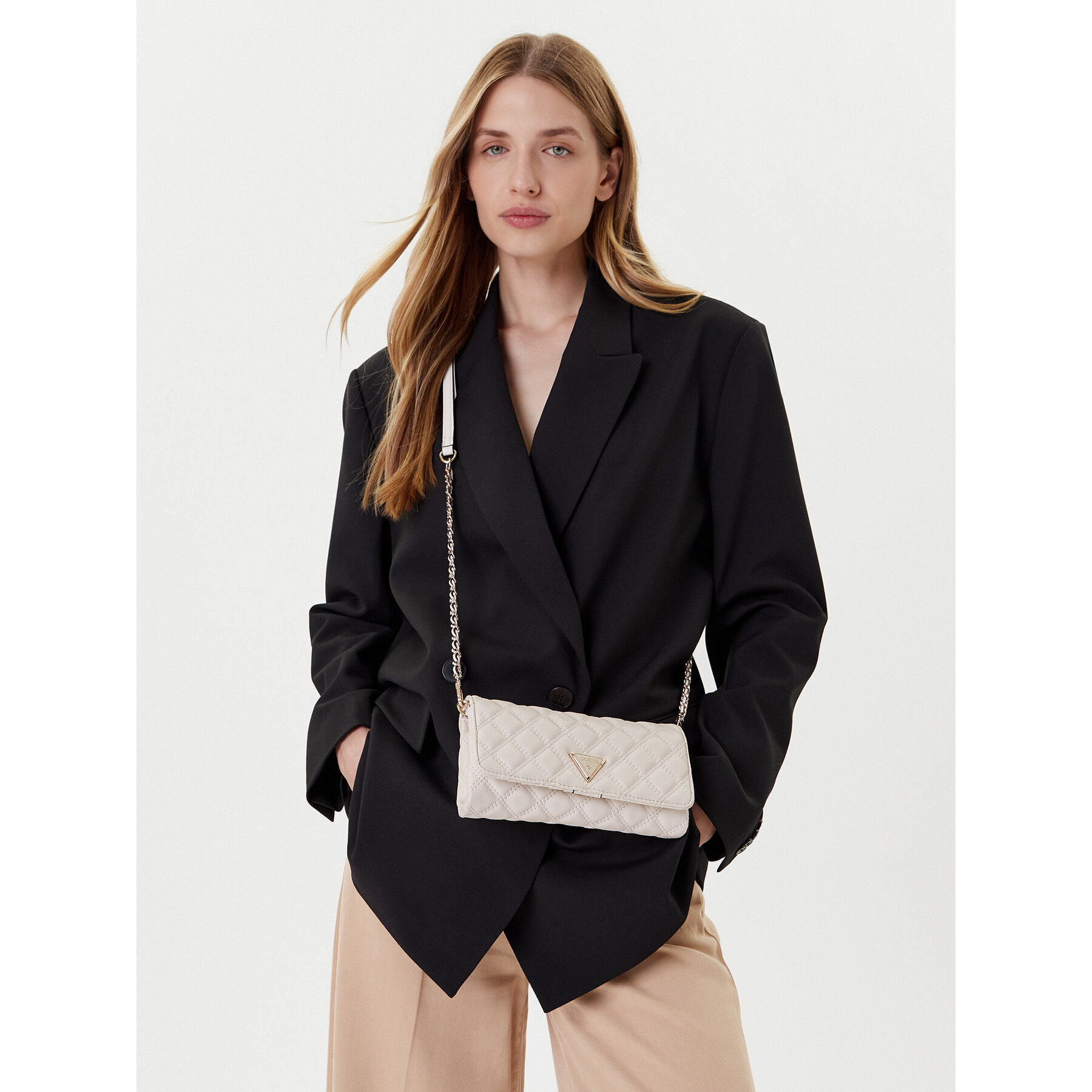 Geantă Guess Giully II Mini HWQG96 73750 Écru