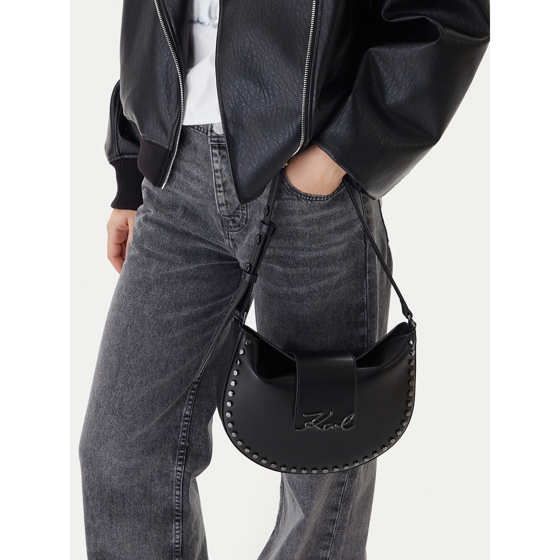 Дамска чанта KARL LAGERFELD B1W30198 Черен